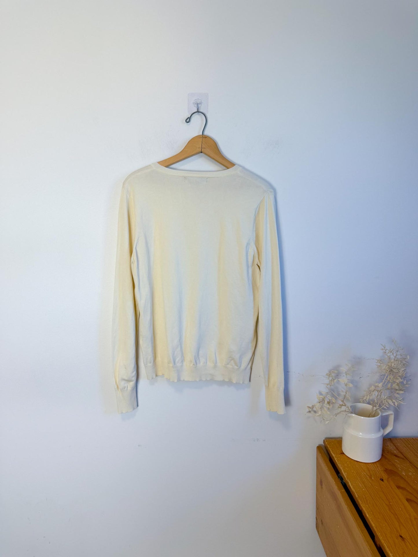 August Silk Cardigan in Eggshell (Size M/L)