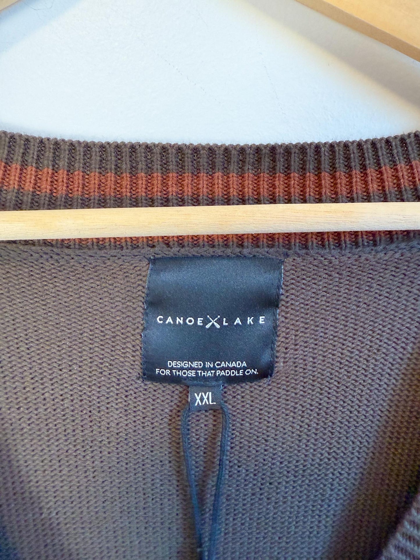 Canoe & Lake "Dockside Knit Cardigan in Green/Brown" NWT (Size 2XL)