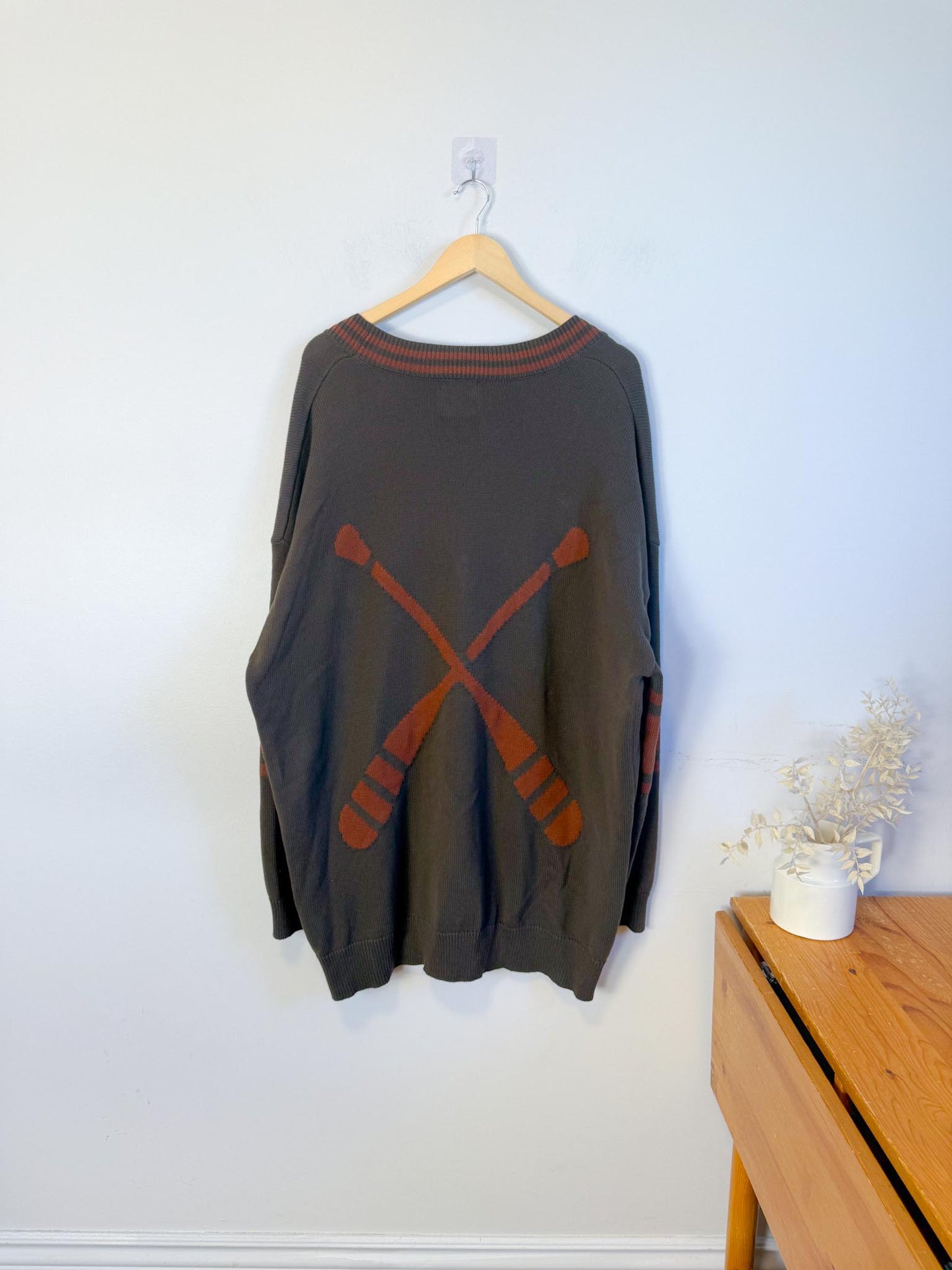 Canoe & Lake "Dockside Knit Cardigan in Green/Brown" NWT (Size 2XL)