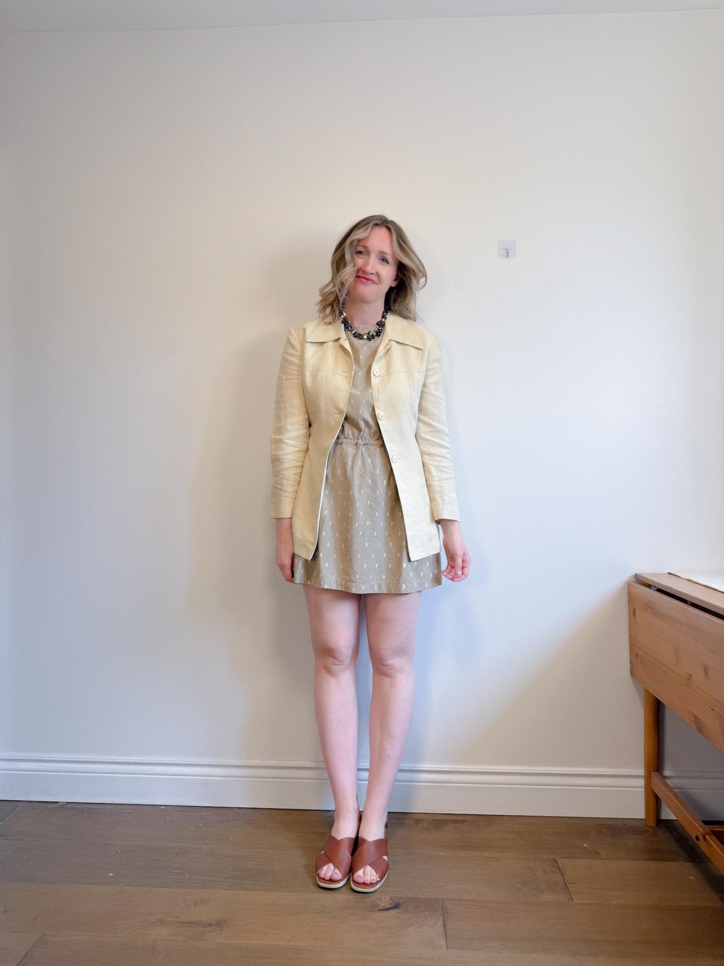 11:11 Eleven Eleven Designer Mini Dress with Crescent Moon Print (Size S/M)