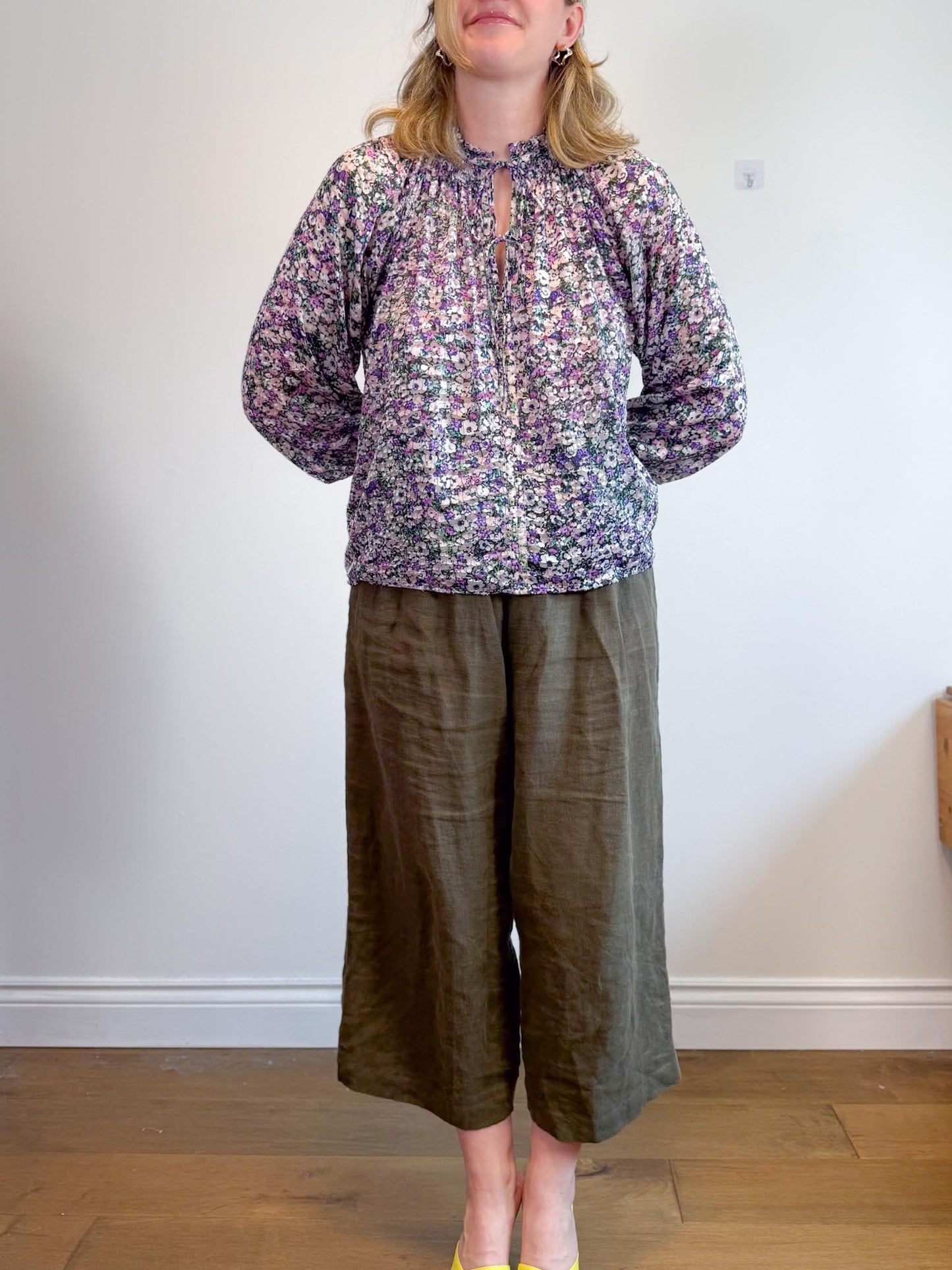 SUNCOO Paris Leony Blouse in Purple Floral (Size S-L)