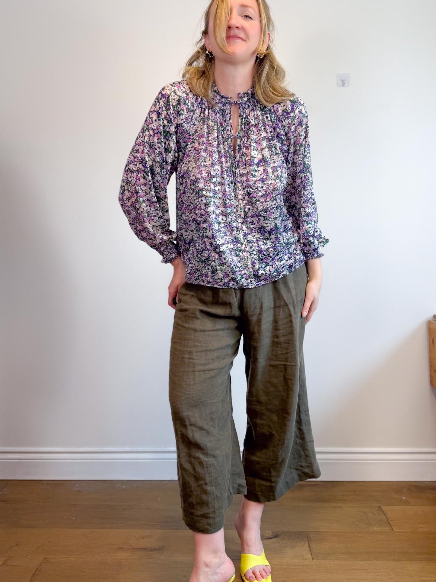 SUNCOO Paris Leony Blouse in Purple Floral (Size S-L)