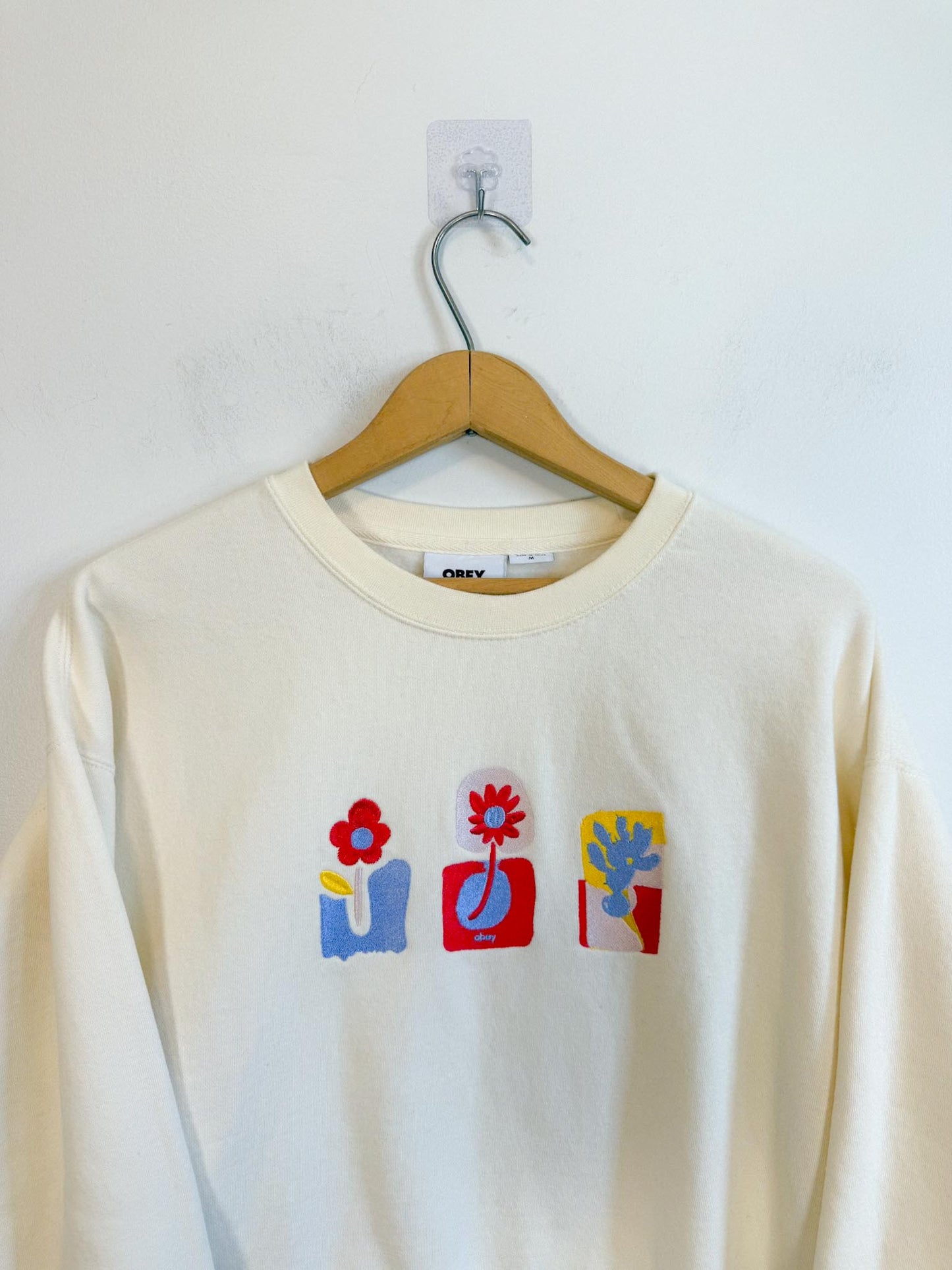 OBEY "Planter Crop Crewneck in Natural" (Size M)