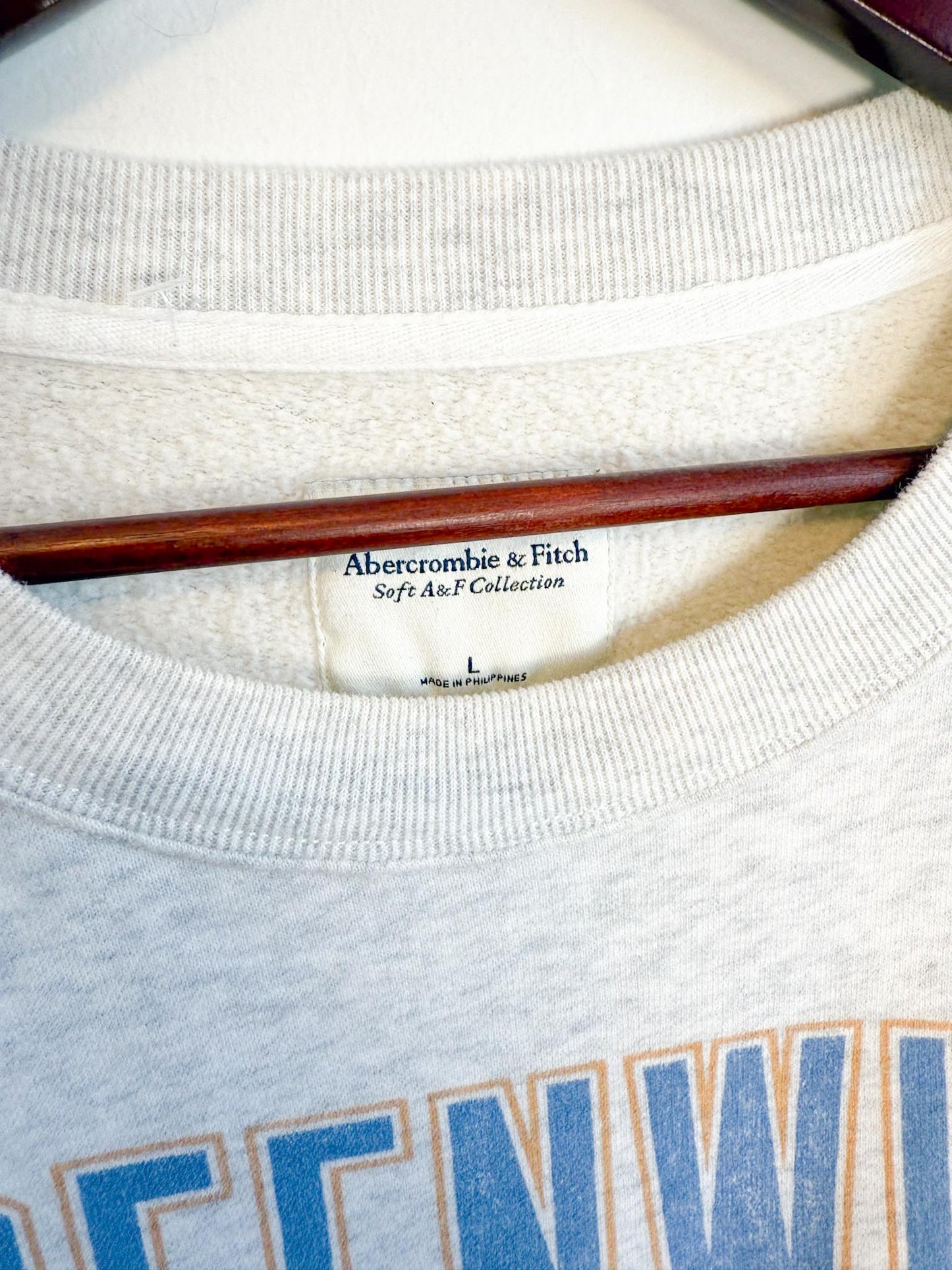 Abercrombie "Greenwich Basketball Crewneck in Grey" (Size L)