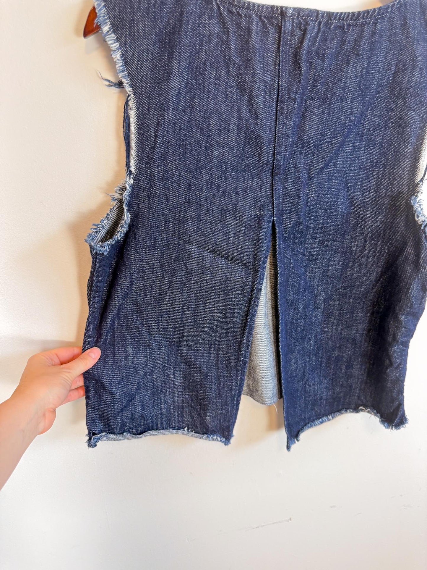 ALLSAINTS Dark Wash Blomm Denim Sleeveless Top (Size M)