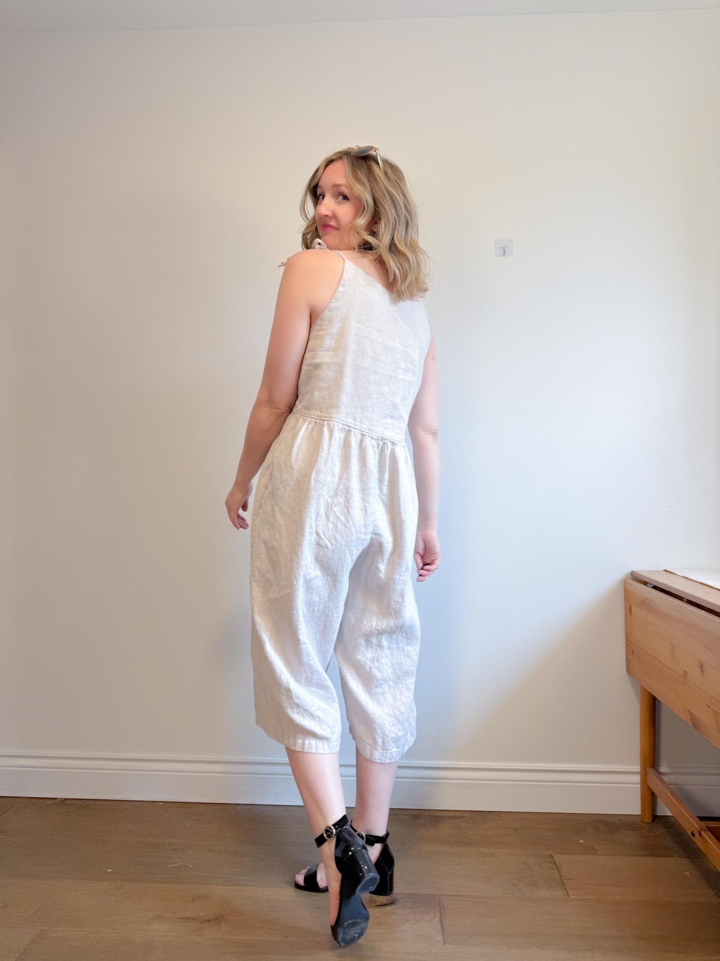 Shelter Slow Fashion Linen Overalls in Grey (Size L/XL)