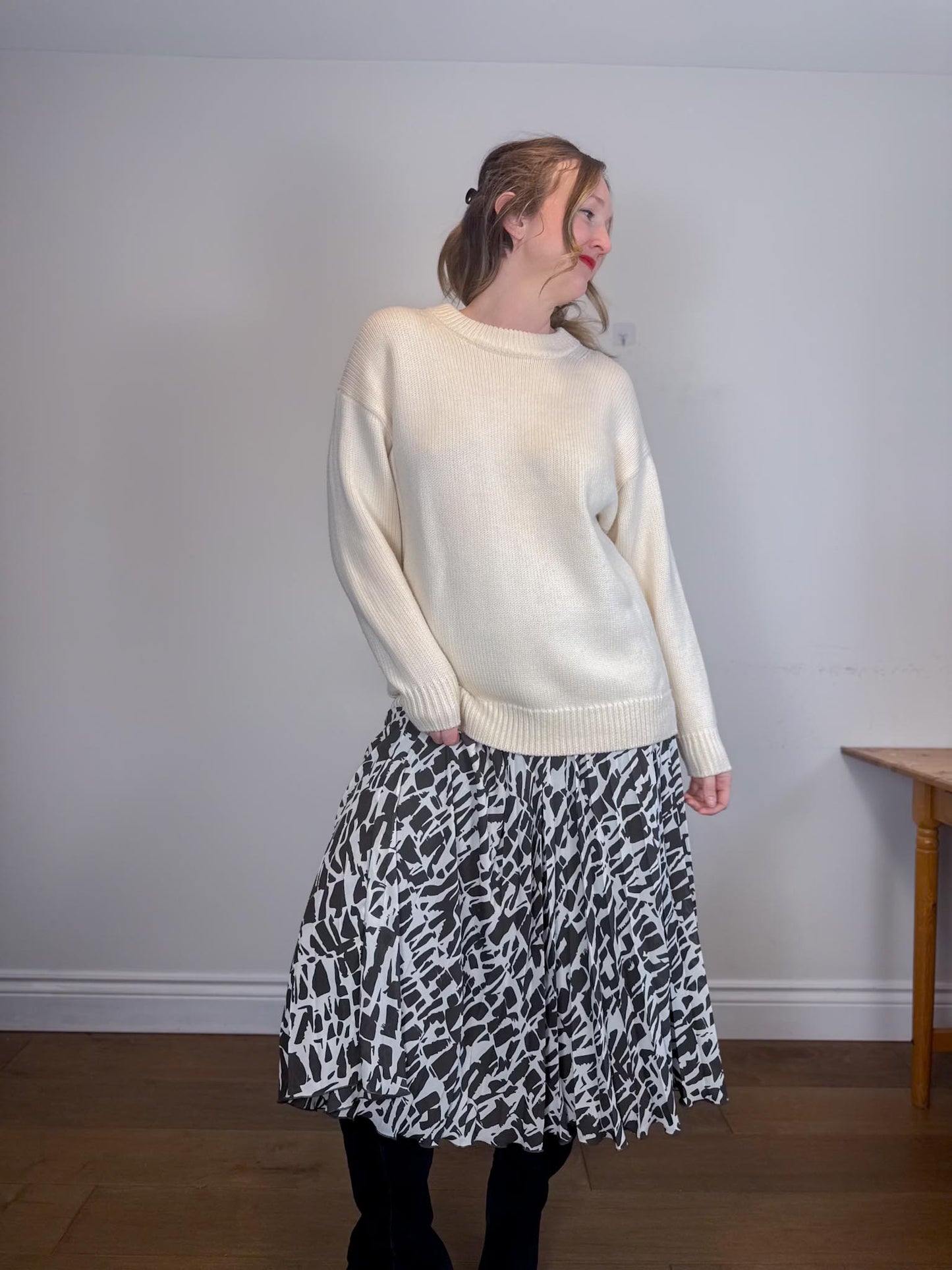 Wilfred "Rosemary Merino Wool Sweater in Light Birch" (Size S/M)