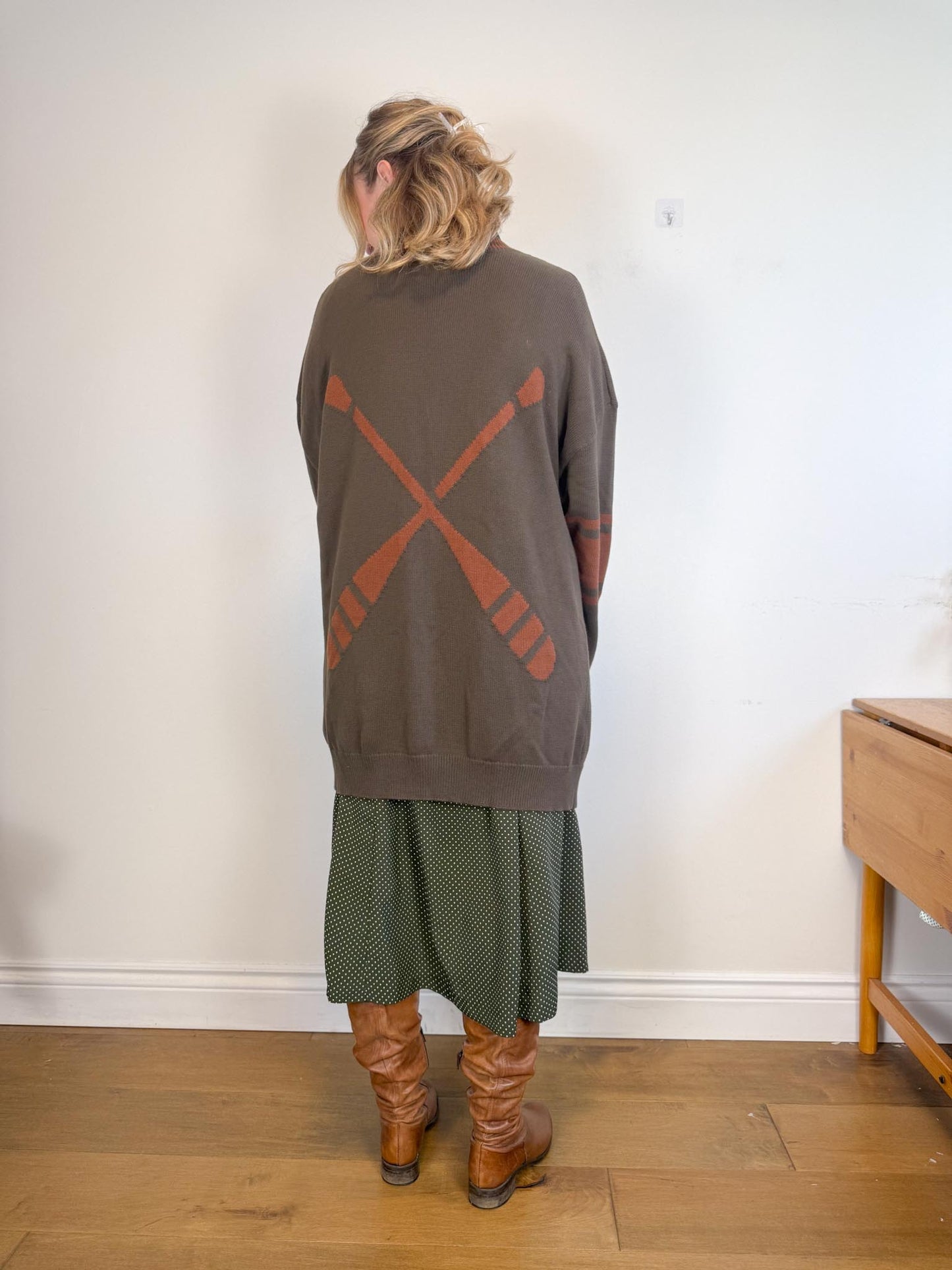 Canoe & Lake "Dockside Knit Cardigan in Green/Brown" NWT (Size 2XL)