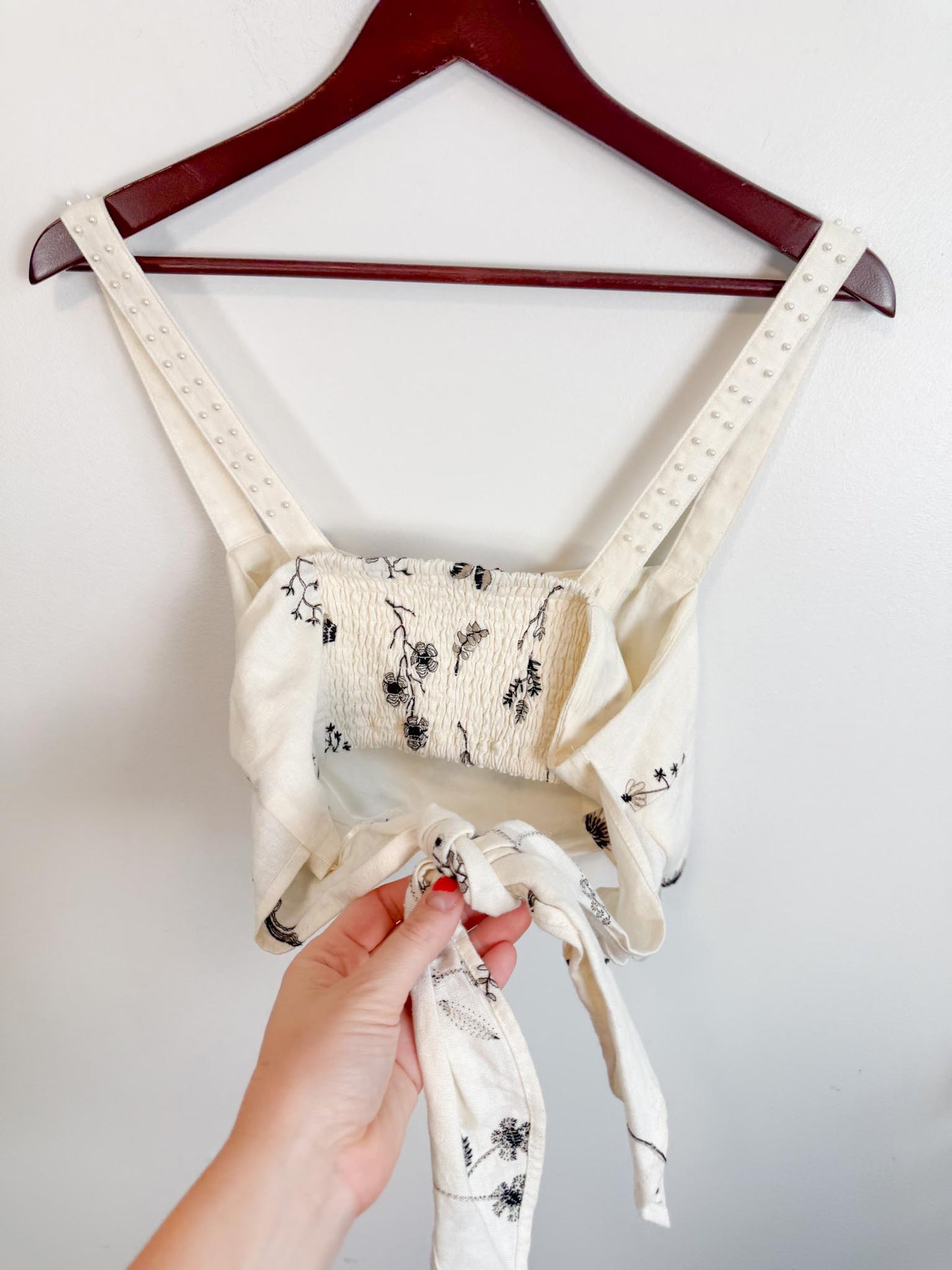 House of Harlow Linen Crop Top (Size M)