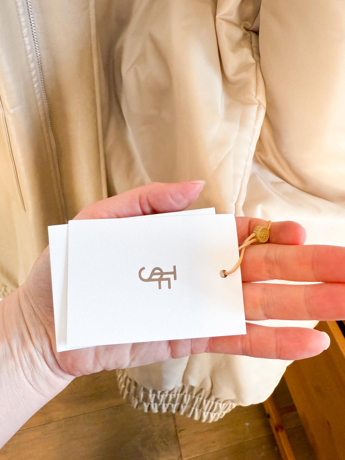 The Frankie Shop "Jesse Faux-Leather Jacket in Beige NWT" (Size M-XL)