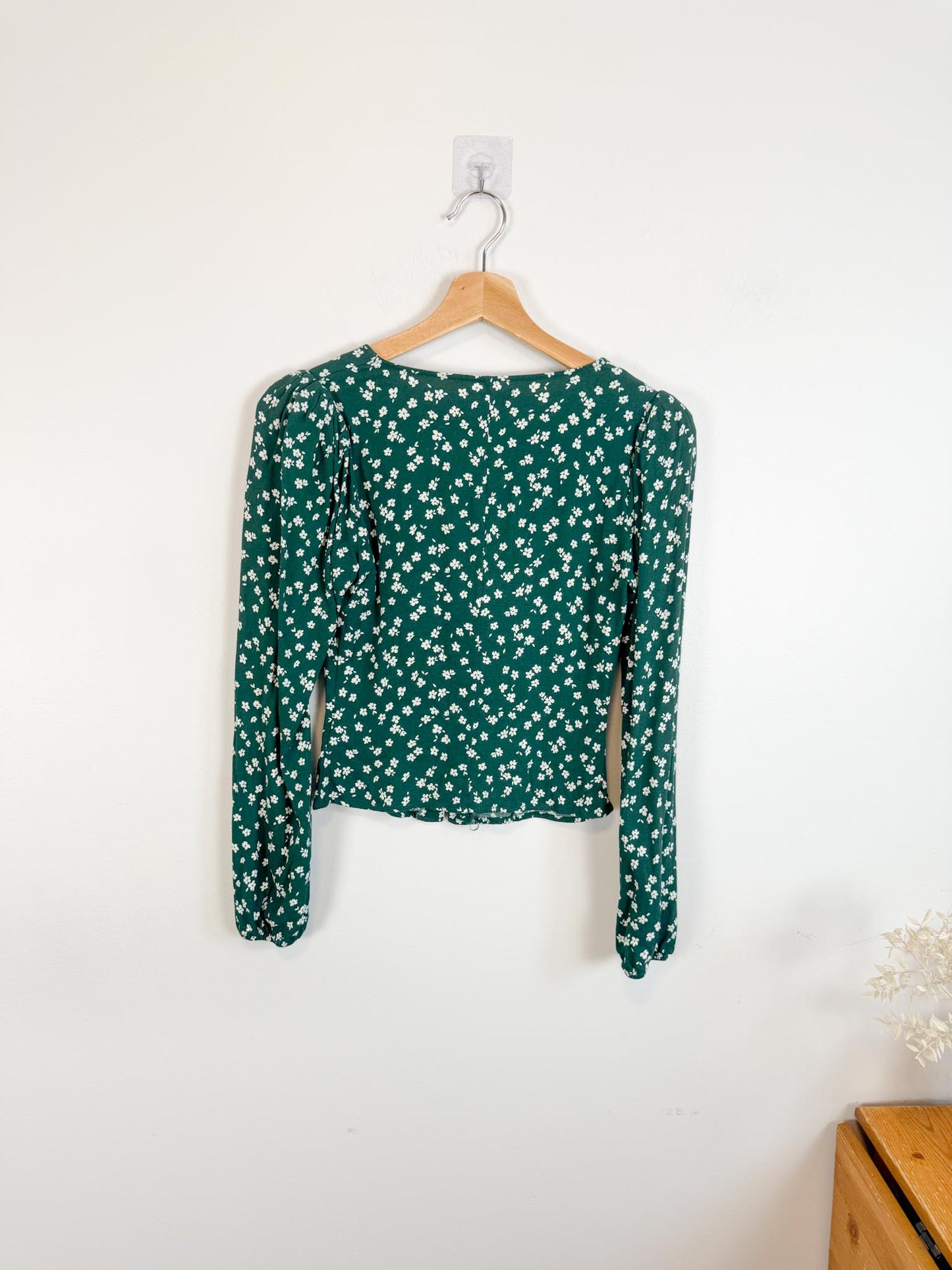 Reformation "Nell Top in Green Floral" (Size S)