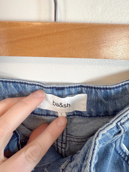 ba&sh High Rise Straight Leg Jeans (Size S)