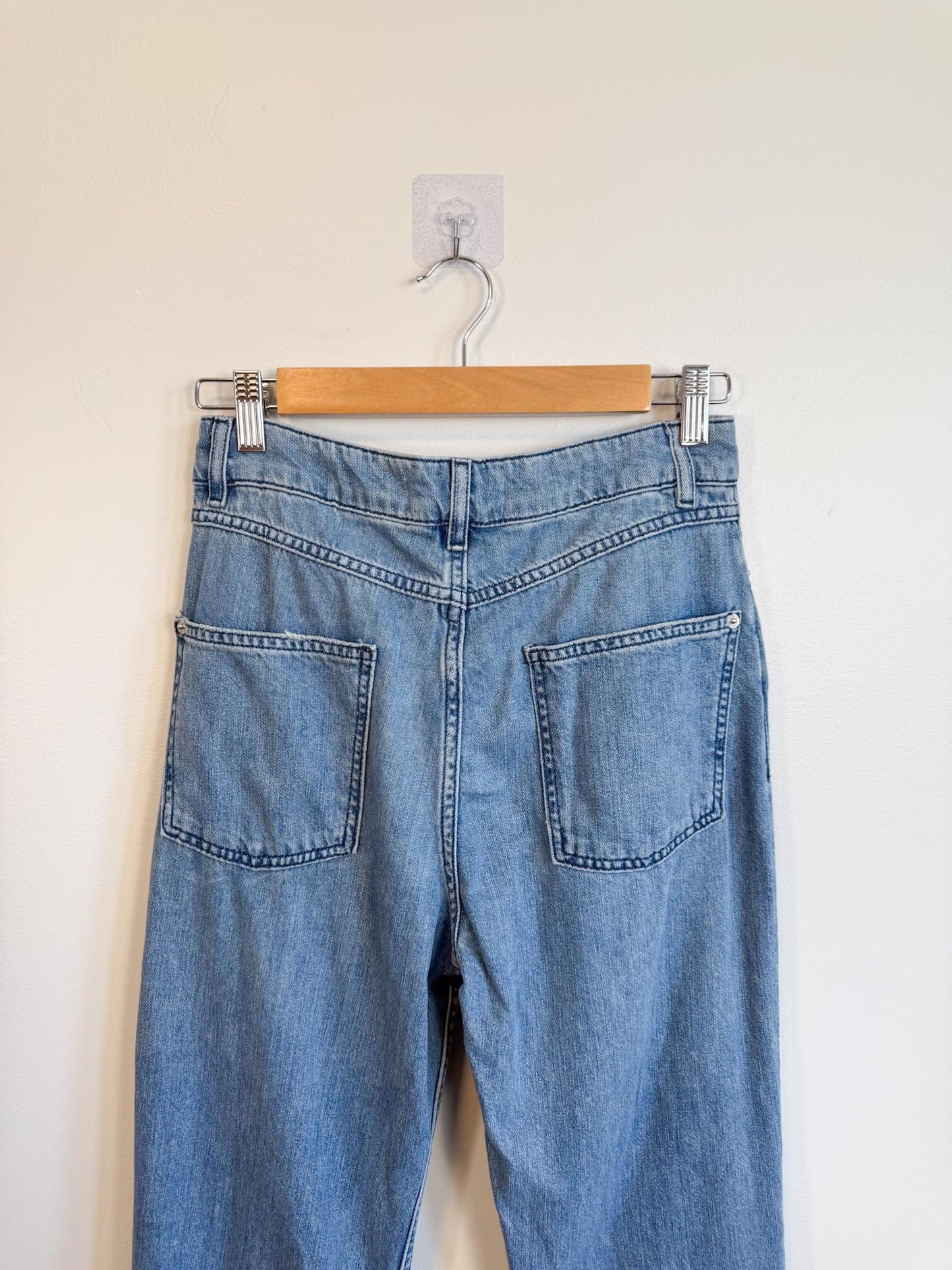 ba&sh High Rise Straight Leg Jeans (Size S)