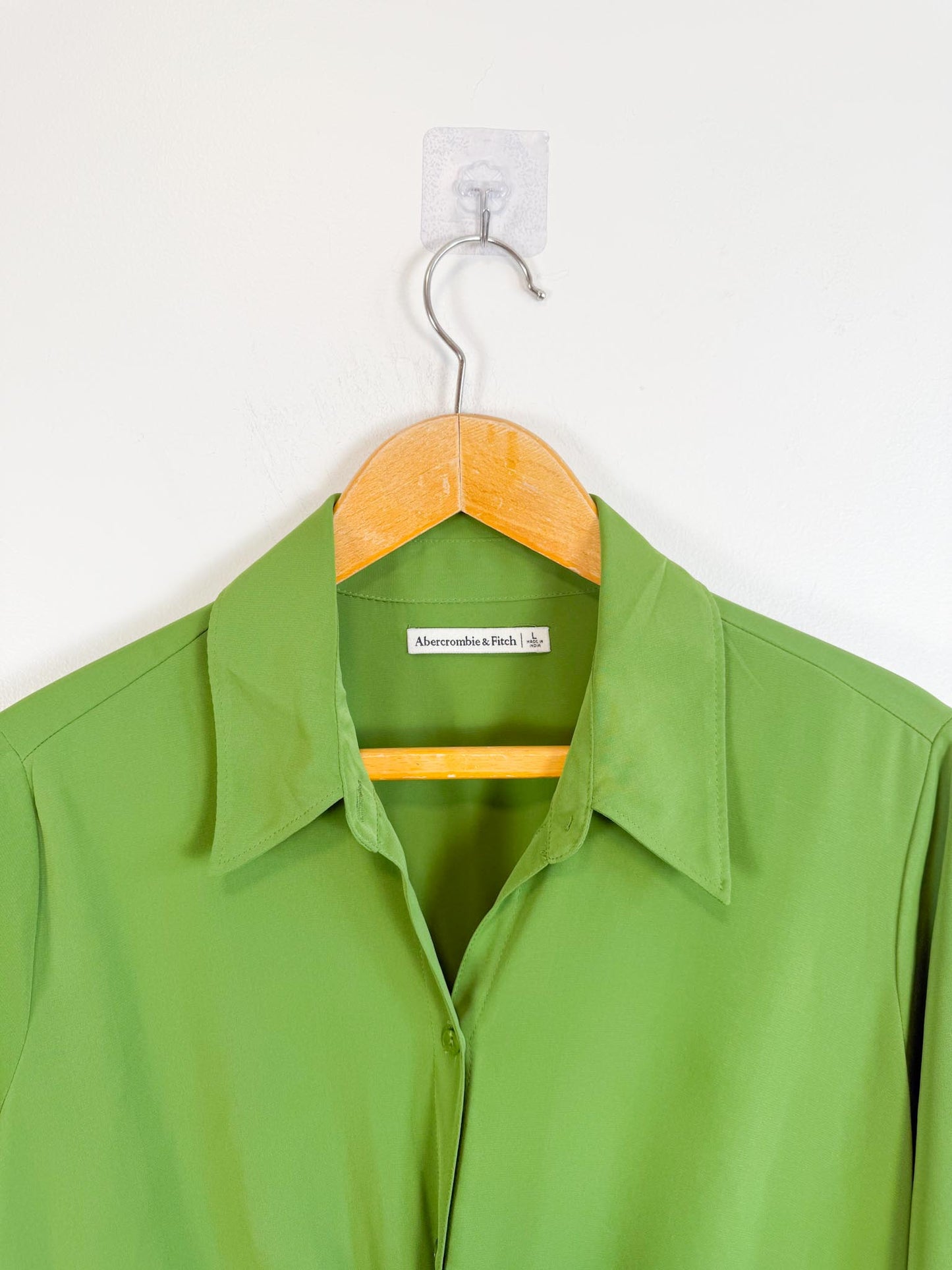 Abercrombie Long Sleeve Front Twist Mini Dress in Green (Size L/XL)