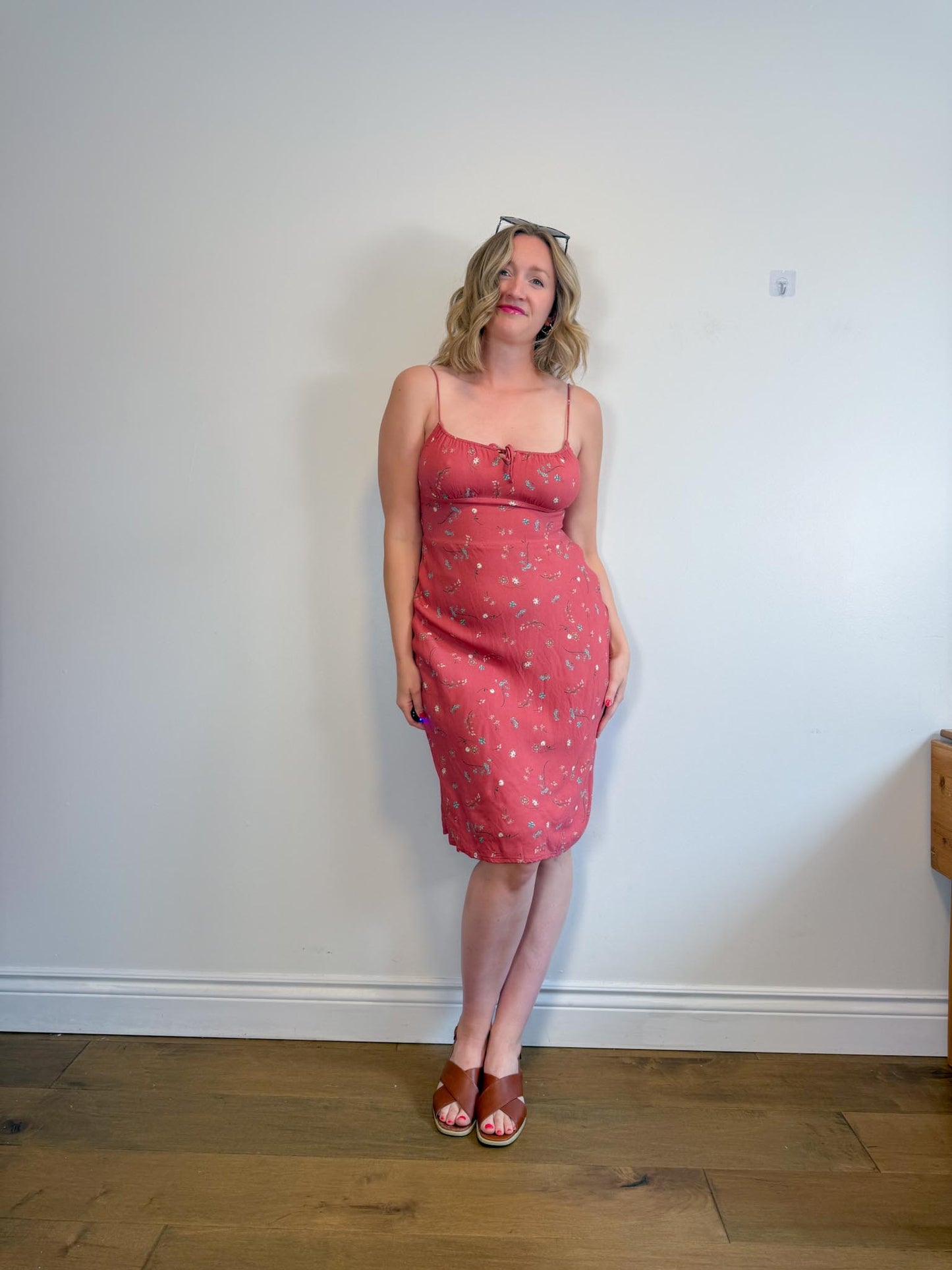 Wilfred "Bellow Midi Dress in Spring Medley Red" (Size 10)