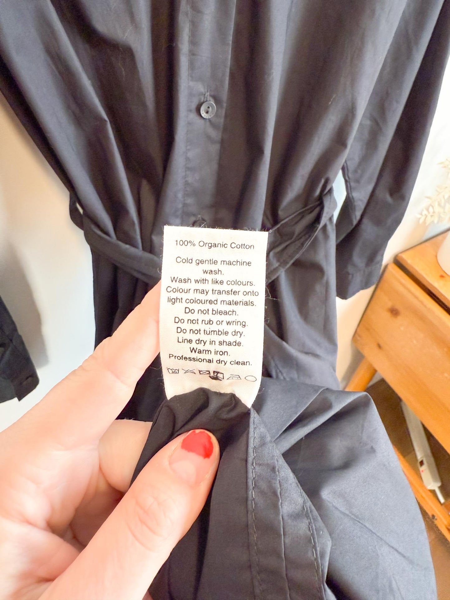 MATTEAU "Everyday Shirt Dress in Black" (Size M/L)