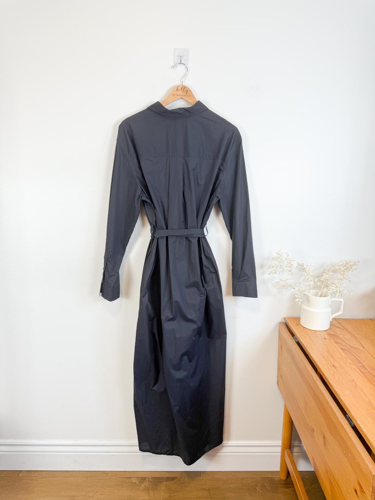 MATTEAU "Everyday Shirt Dress in Black" (Size M/L)