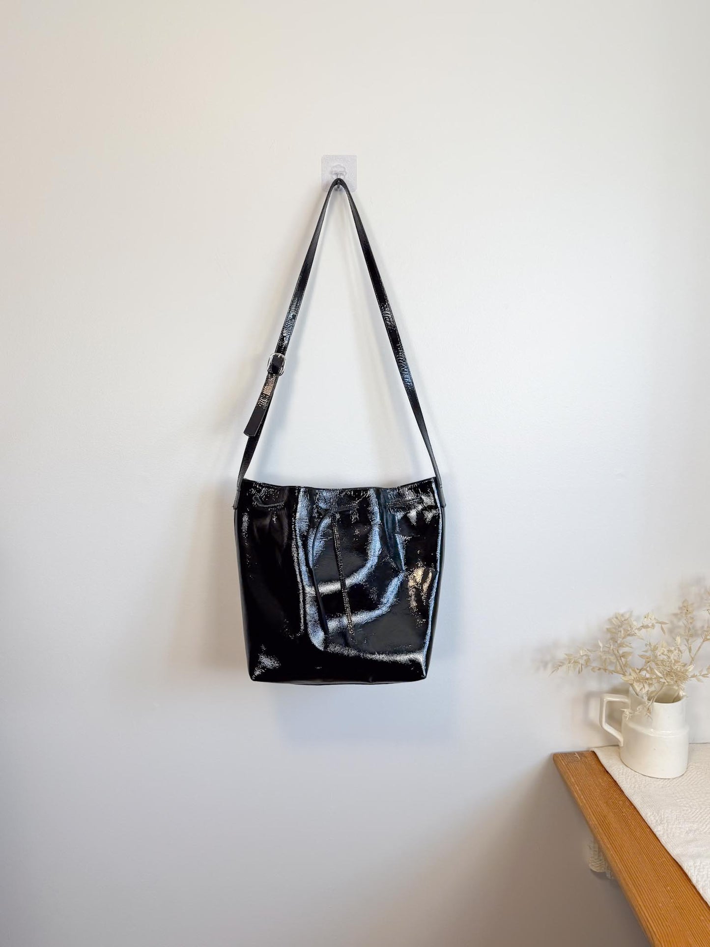 L’Intervalle Black Patent Crossbody Purse