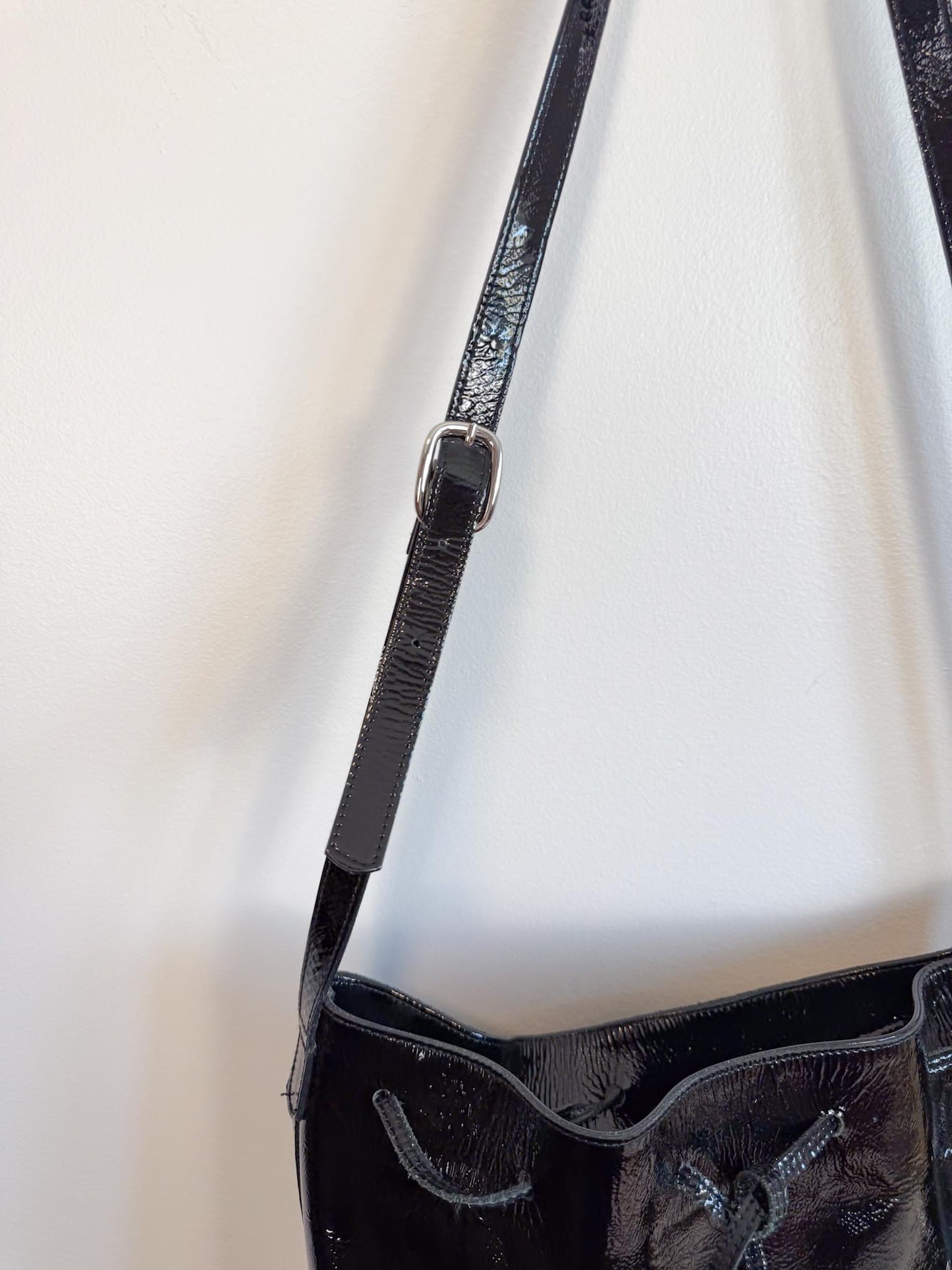 L’Intervalle Black Patent Crossbody Purse