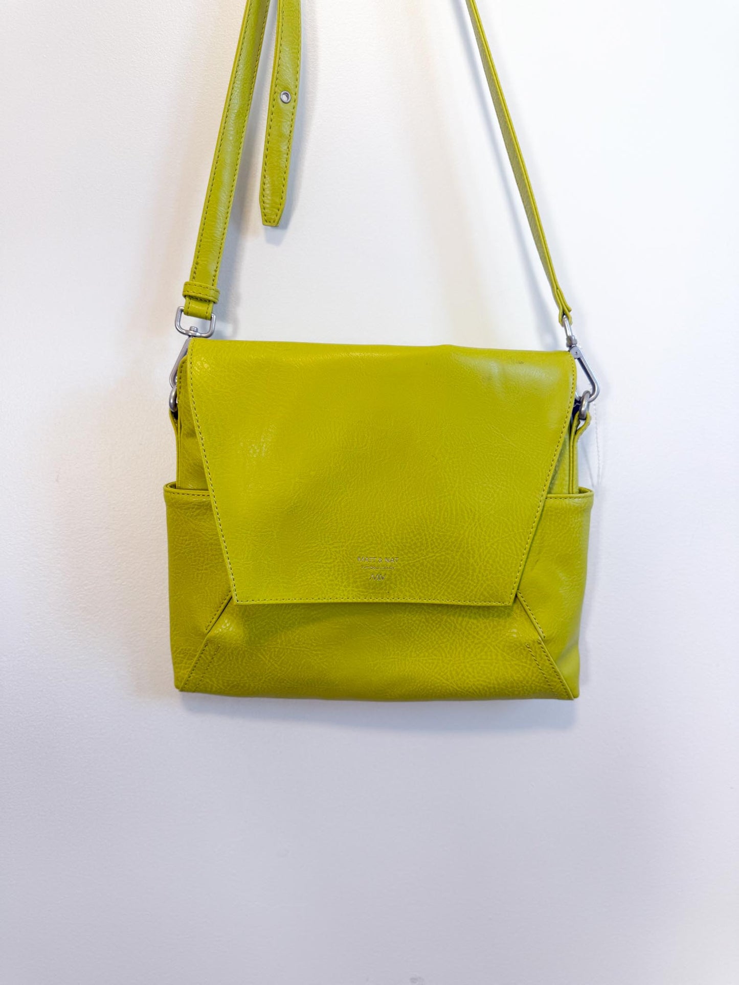 Matt & Nat Crossbody Flap Purse in Chartreuse