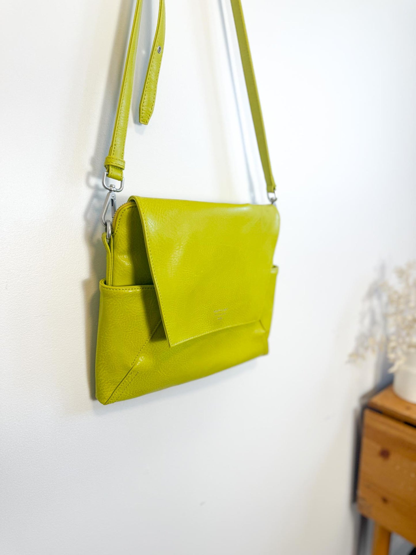 Matt & Nat Crossbody Flap Purse in Chartreuse