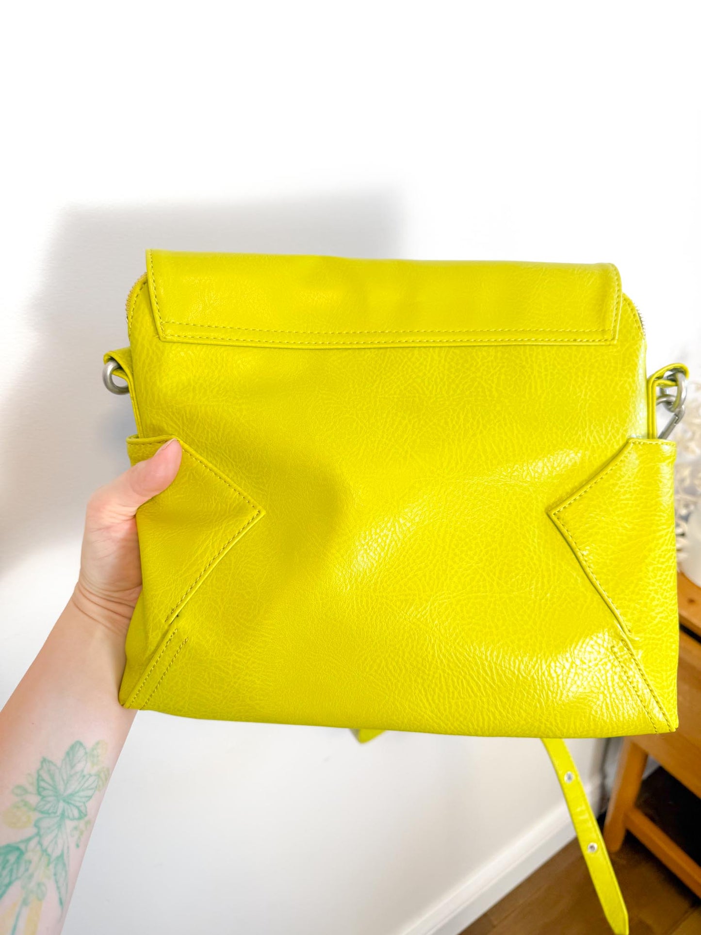 Matt & Nat Crossbody Flap Purse in Chartreuse