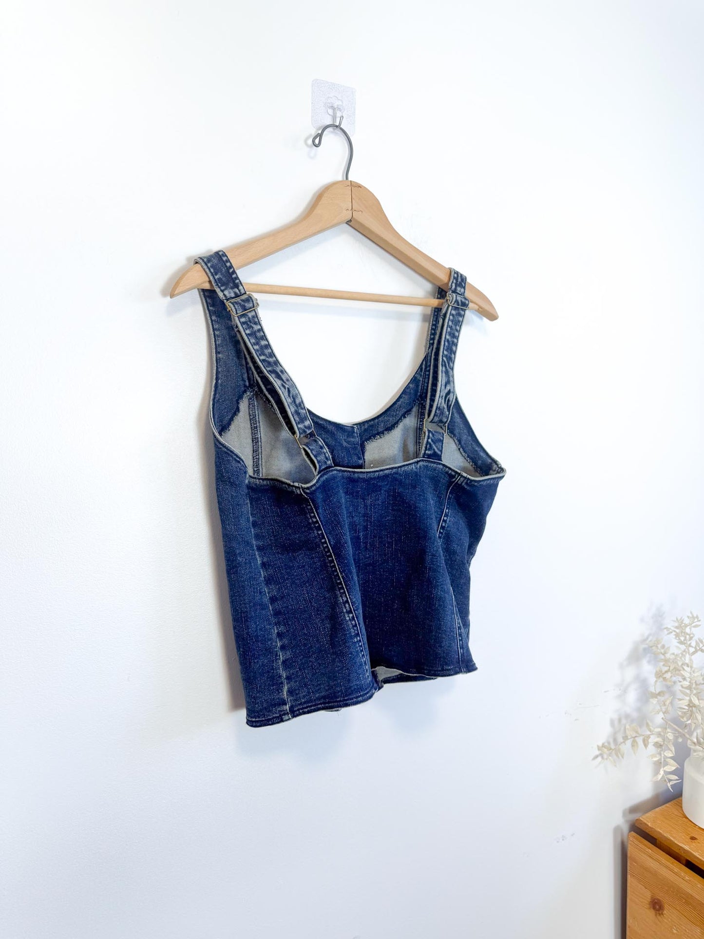 Free People "Kara Vest in Dark Wash Denim NWT (Size L)