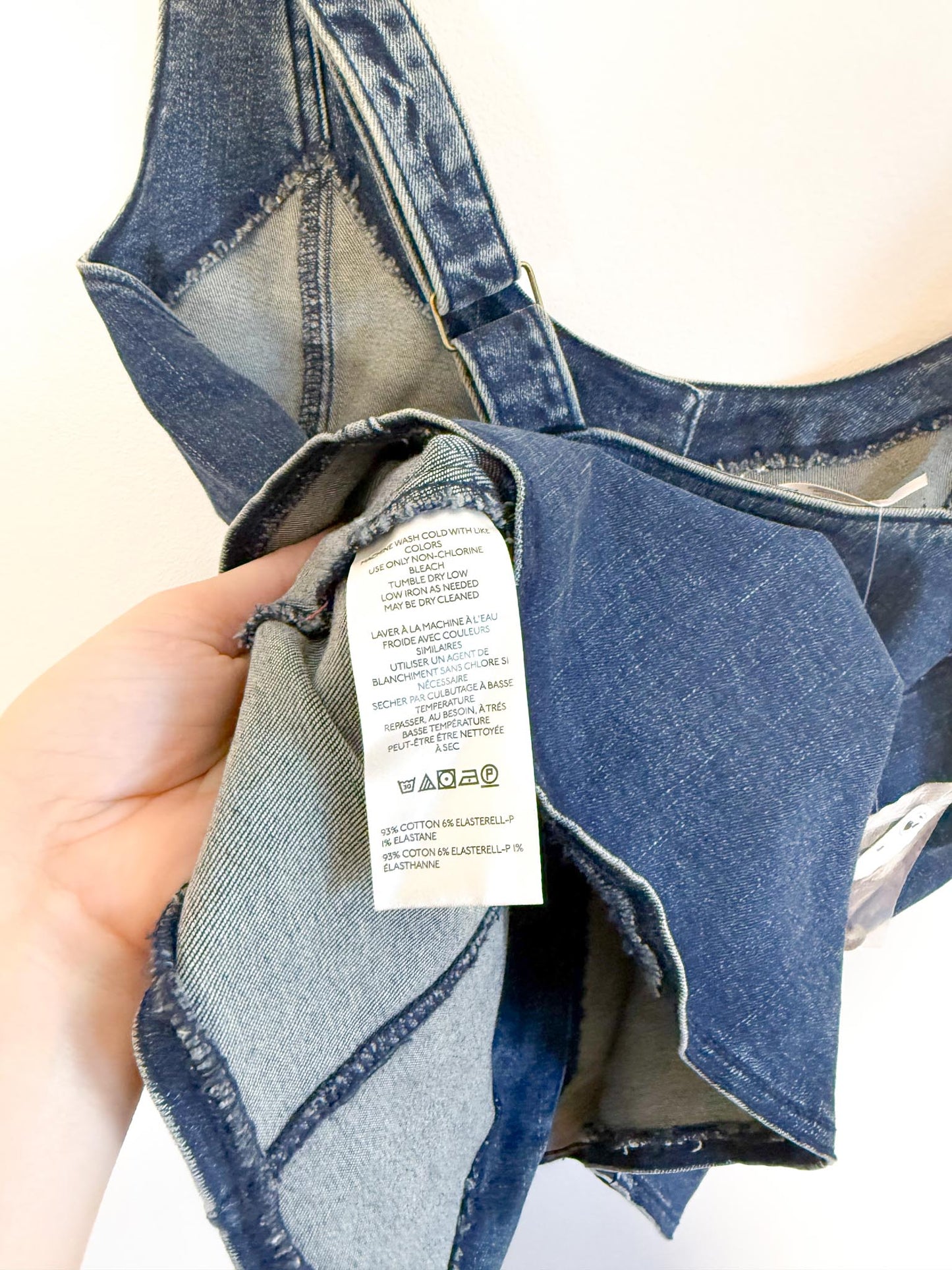 Free People "Kara Vest in Dark Wash Denim NWT (Size L)