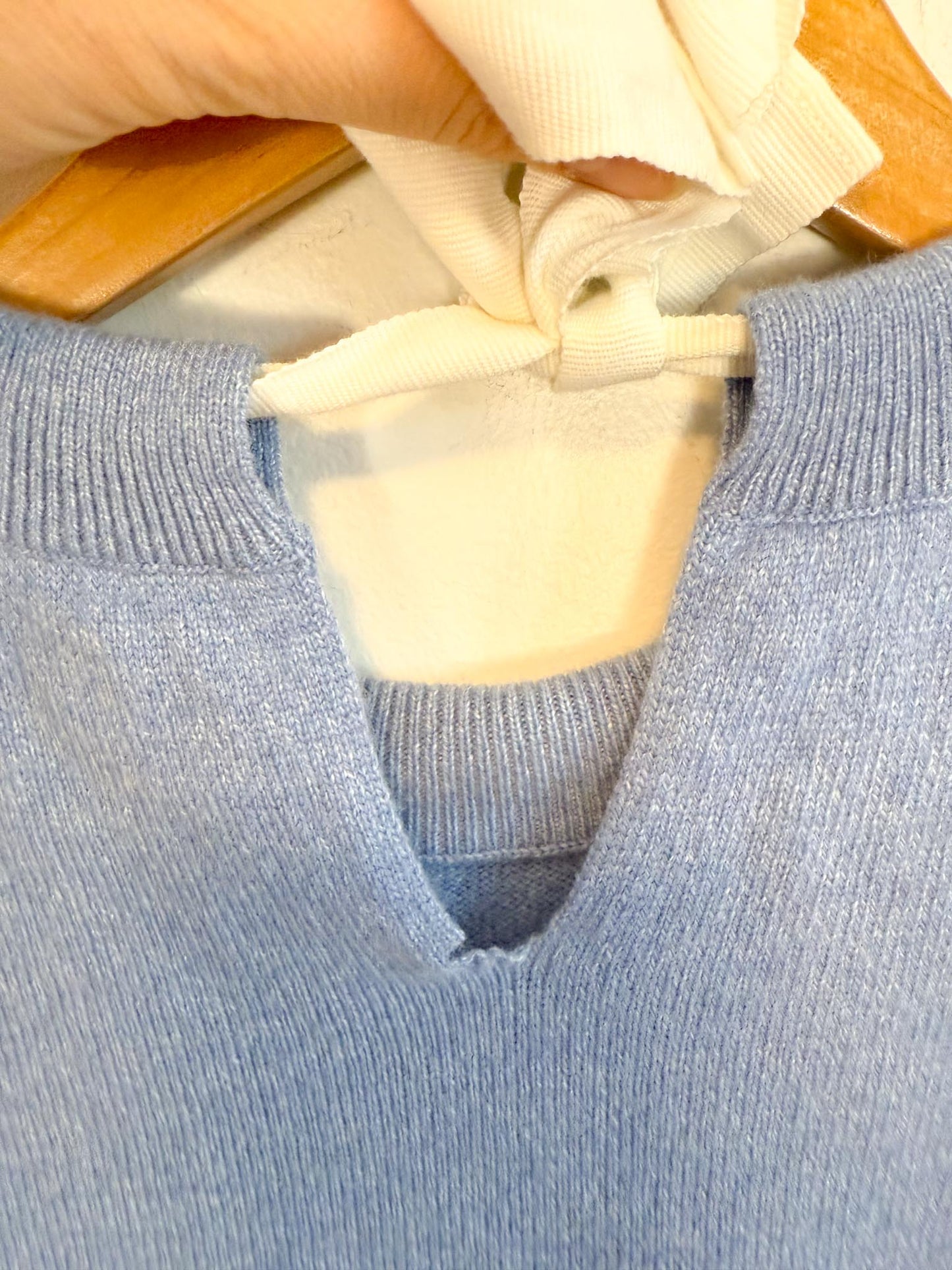 ALTUZARRA Designer Cashmere Blend Cropped Sweater in Blue (Size S)