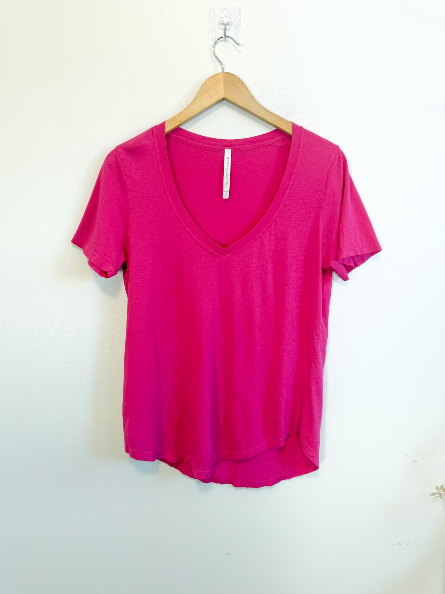 Babaton V-Neck Tee in Hot Pink SOLD AS IS (Size M)