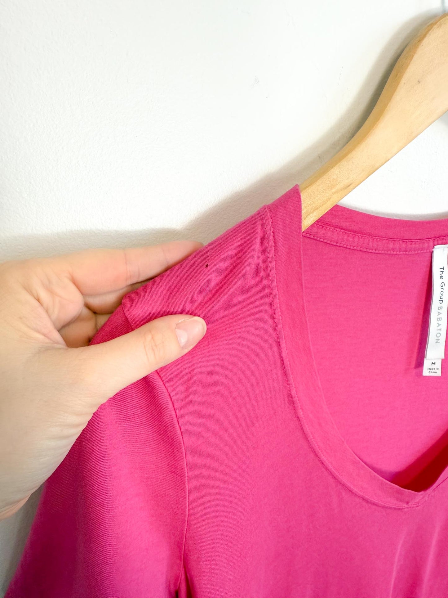 Babaton V-Neck Tee in Hot Pink SOLD AS IS (Size M)