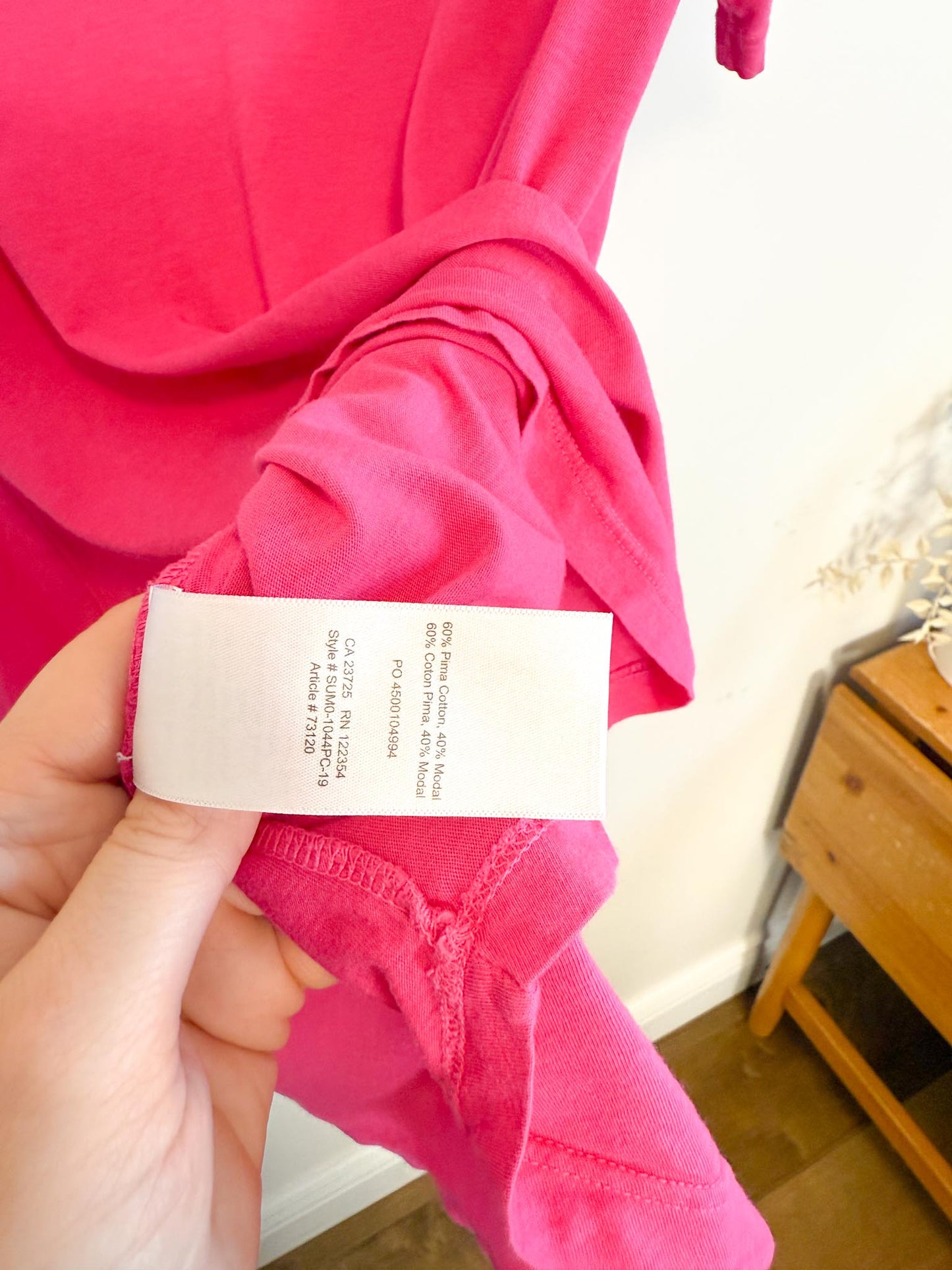 Babaton V-Neck Tee in Hot Pink SOLD AS IS (Size M)