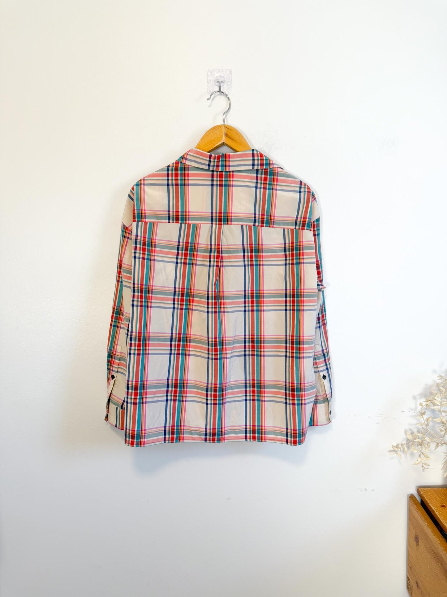Weekend MaxMara Designer Plaid Button Down (Size L)