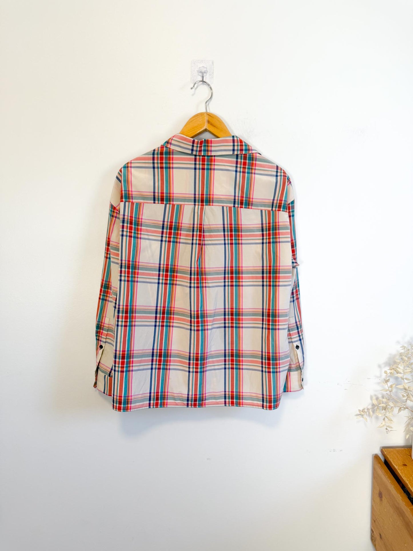 Weekend MaxMara Designer Plaid Button Down (Size L)