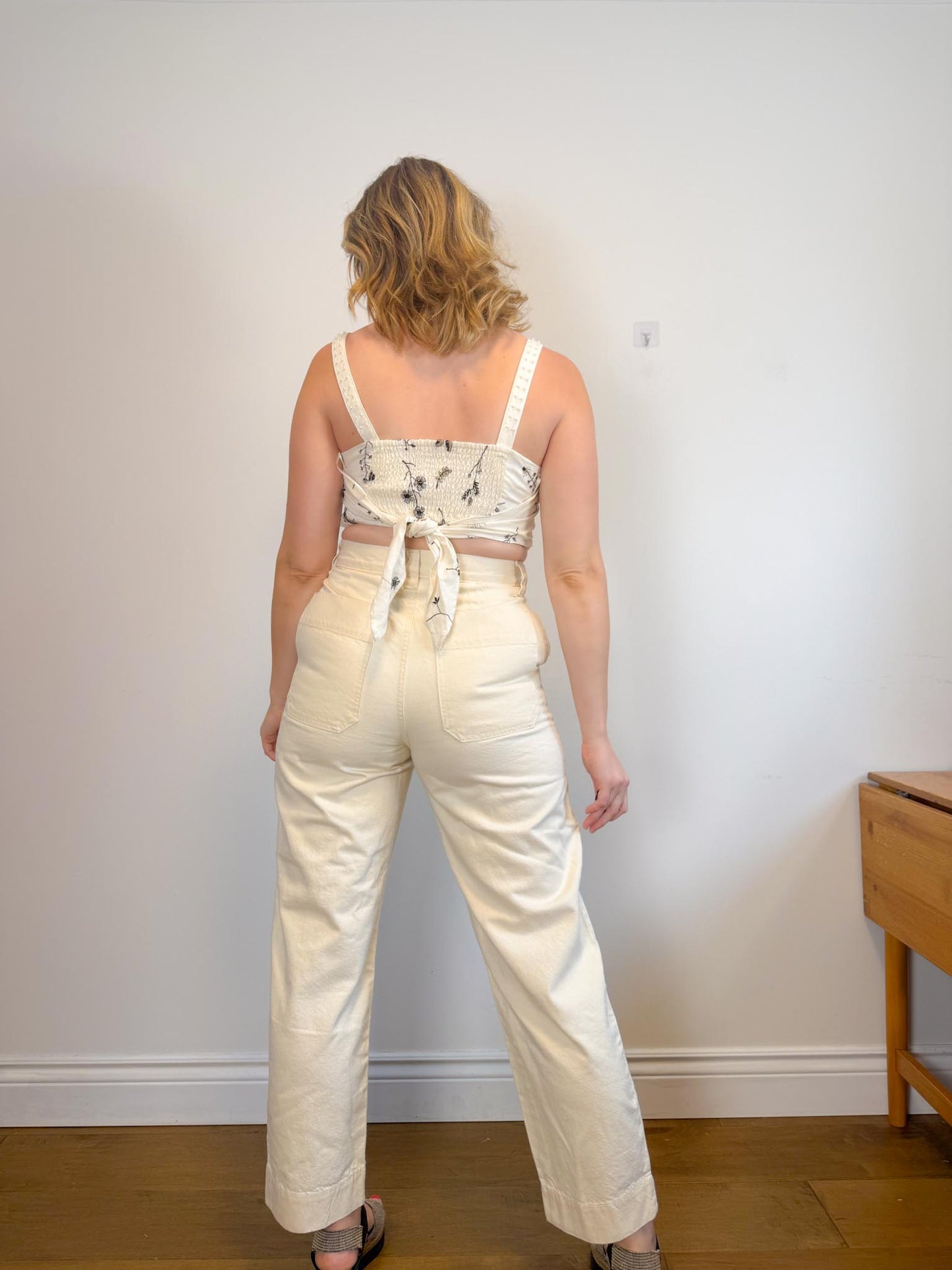 House of Harlow Linen Crop Top (Size M)