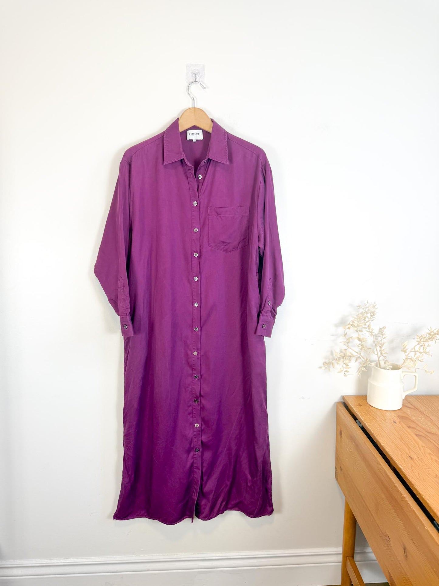 FRNCH Paris Shirt Dress in Aubergine Purple (Size S-L)
