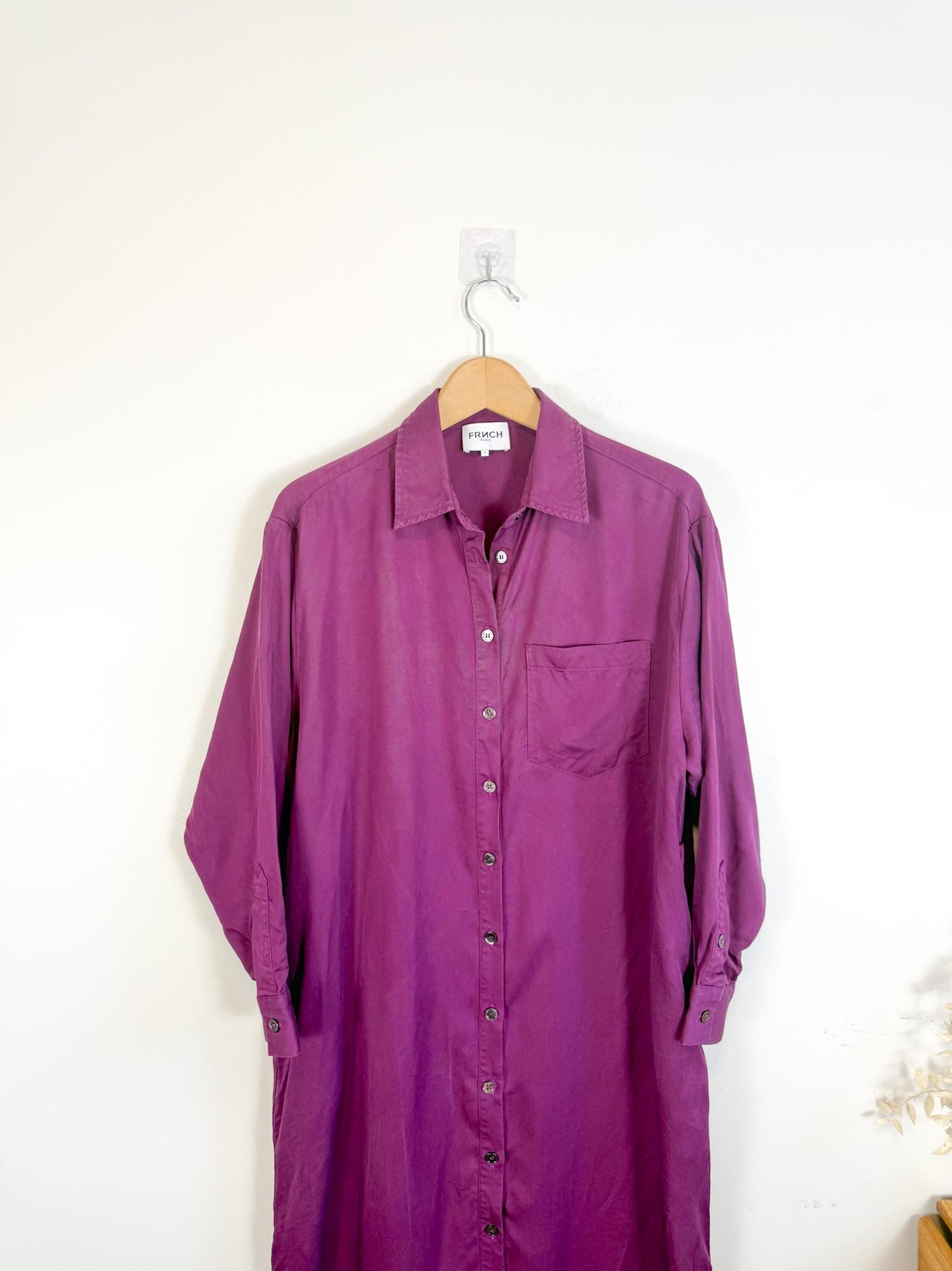 FRNCH Paris Shirt Dress in Aubergine Purple (Size S-L)
