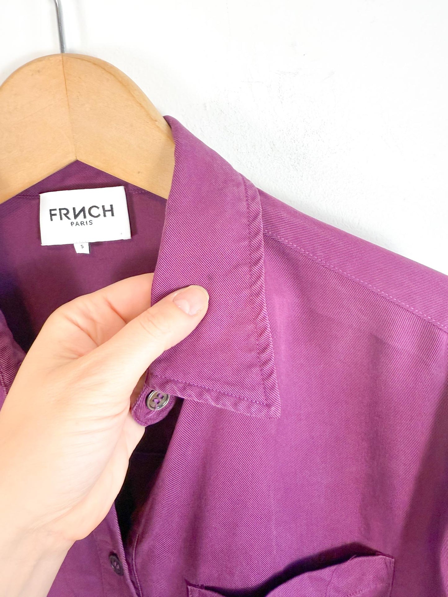 FRNCH Paris Shirt Dress in Aubergine Purple (Size S-L)