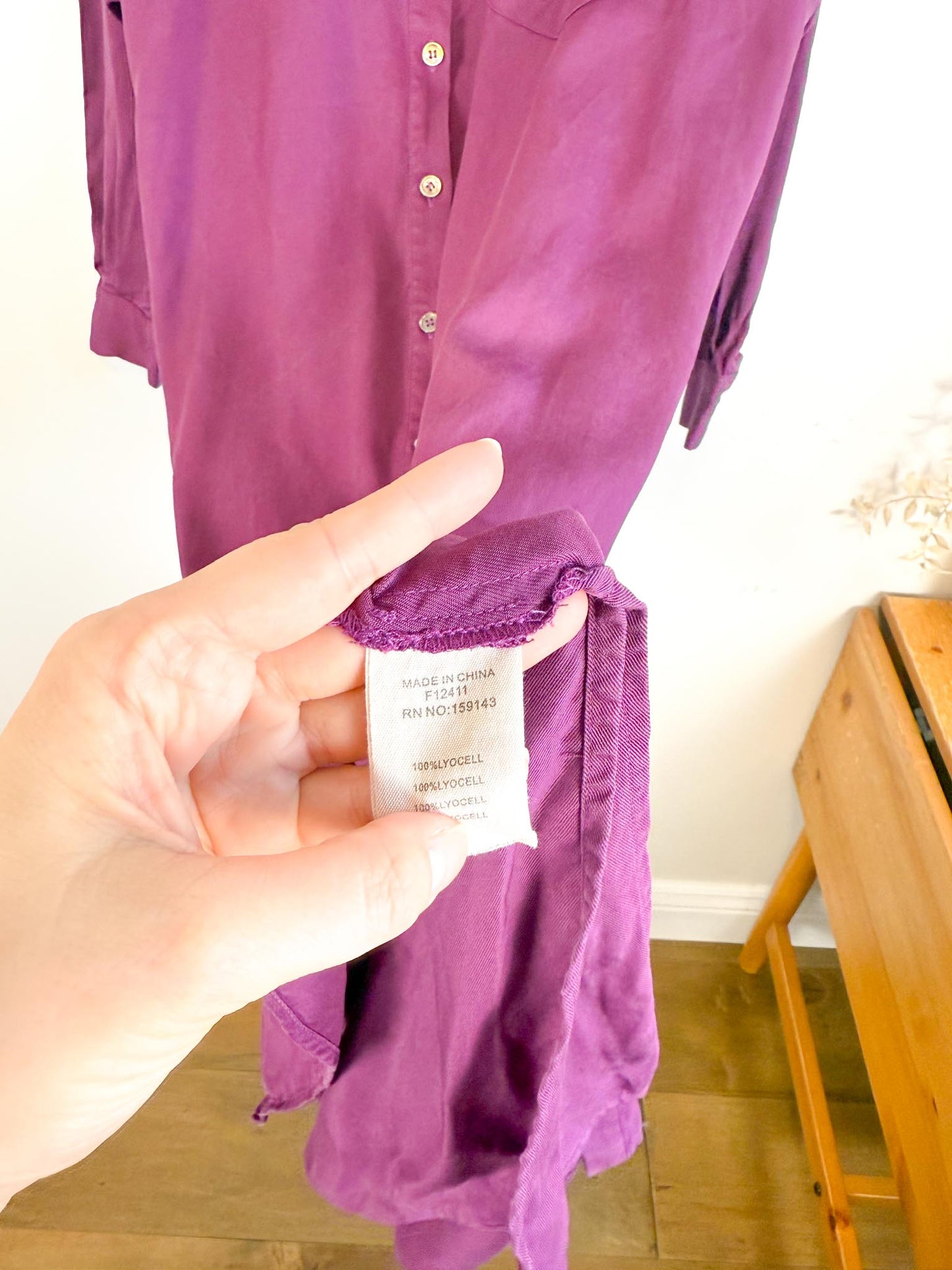 FRNCH Paris Shirt Dress in Aubergine Purple (Size S-L)