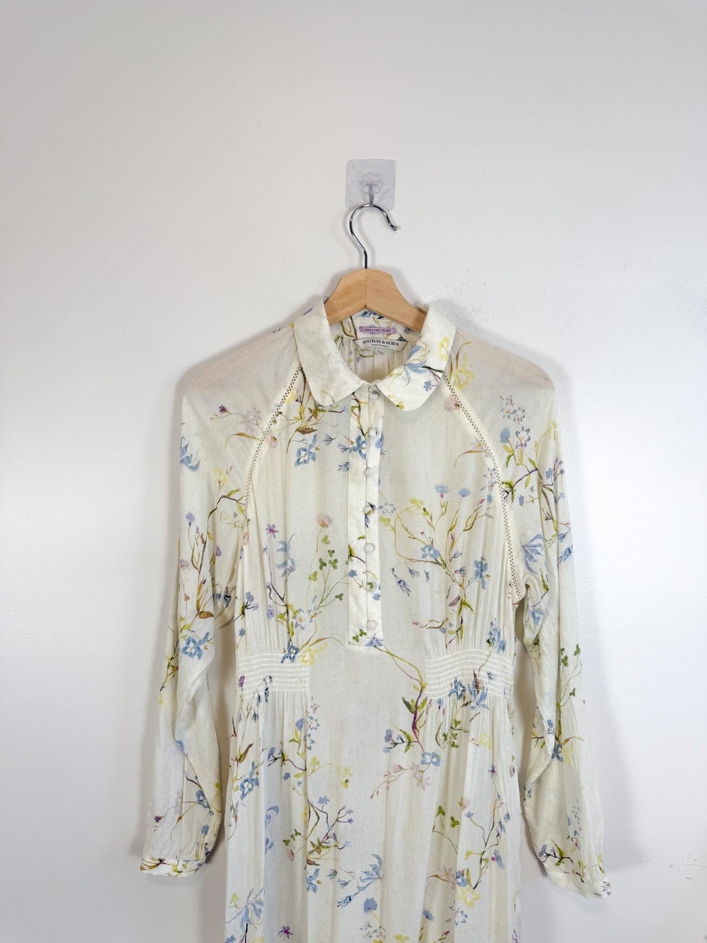 Scotch & Soda Long Sleeve Floral Mini Dress (Size S)