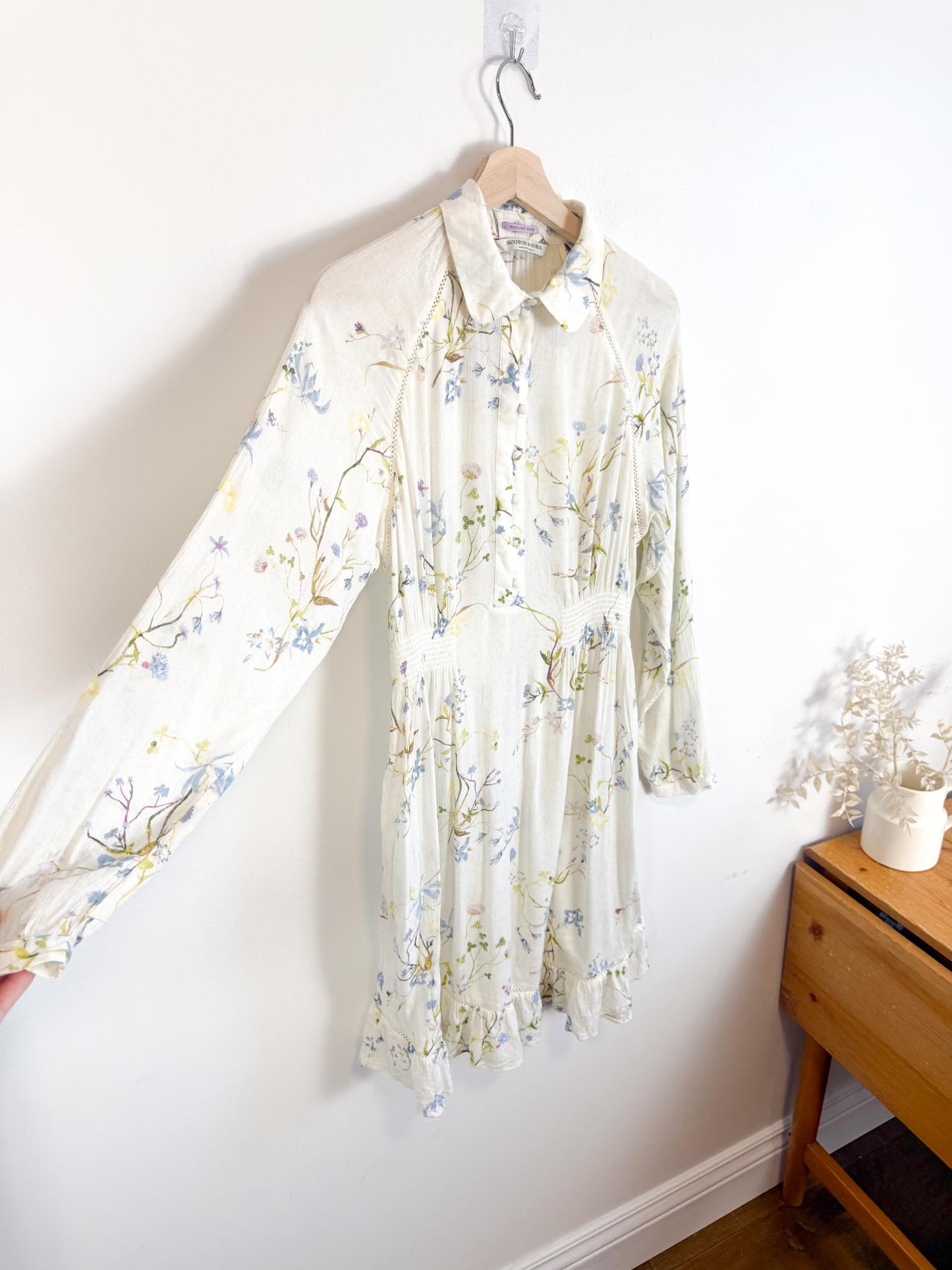 Scotch & Soda Long Sleeve Floral Mini Dress (Size S)
