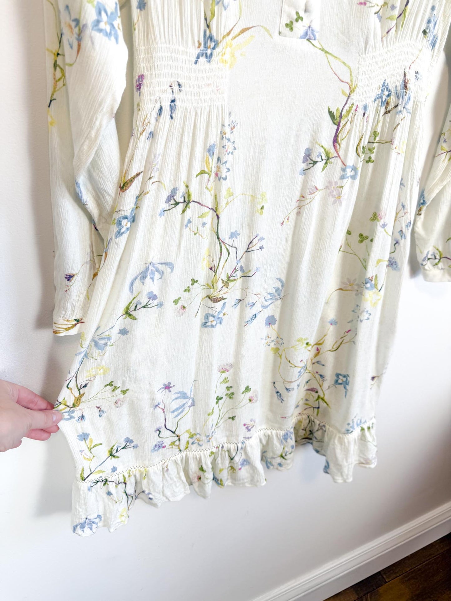 Scotch & Soda Long Sleeve Floral Mini Dress (Size S)