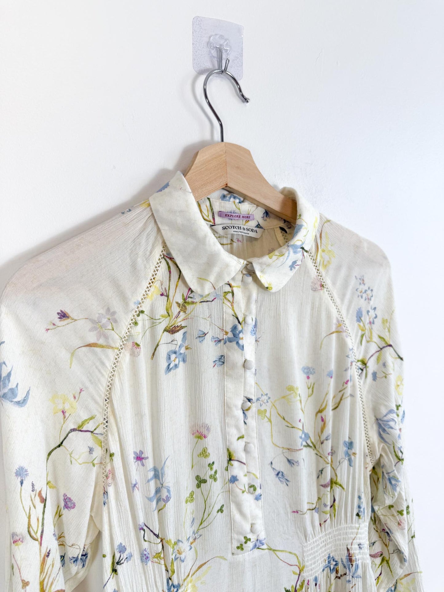 Scotch & Soda Long Sleeve Floral Mini Dress (Size S)