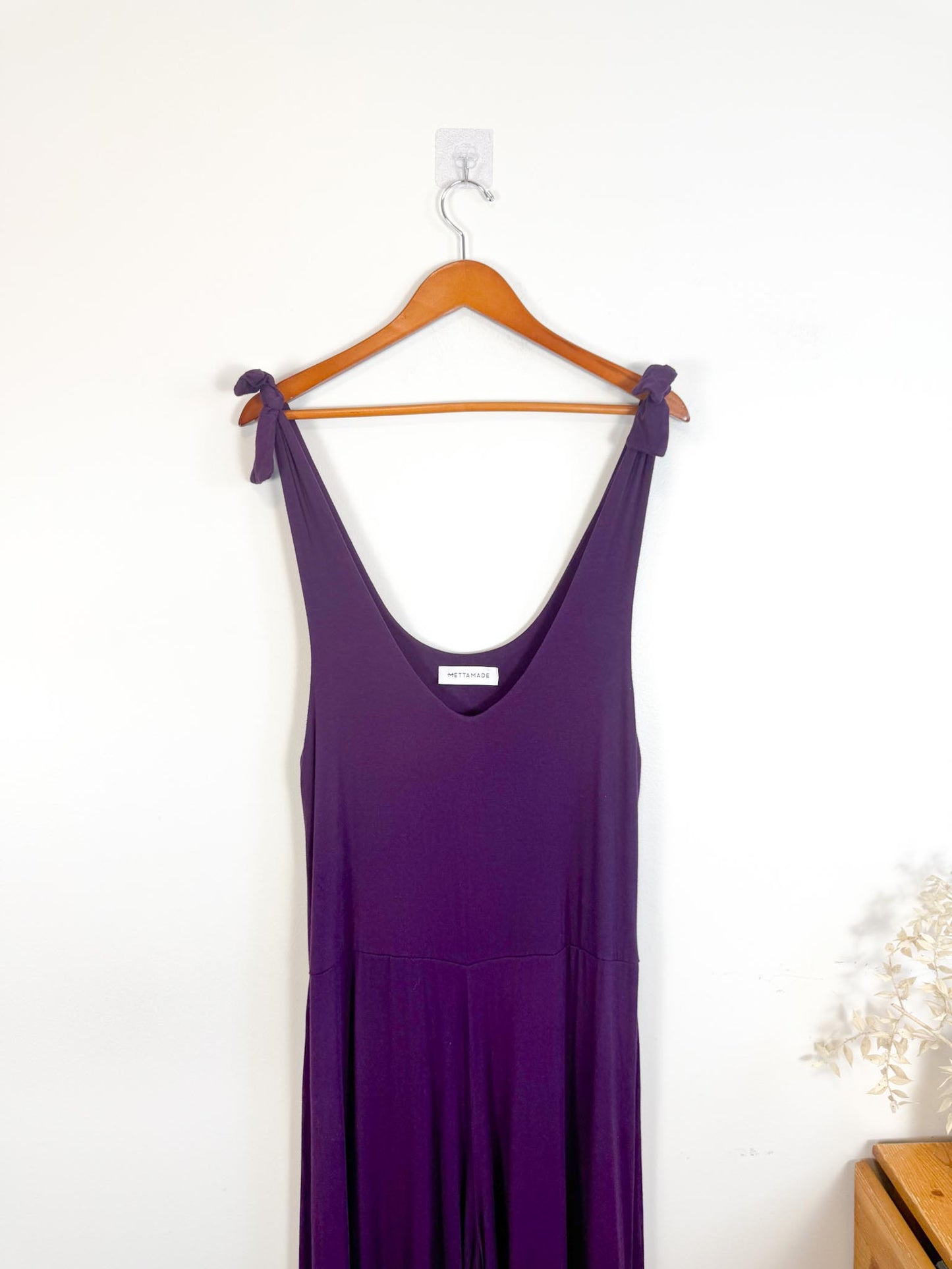 METTAMADE Slow Fashion Wide Leg Jumpsuit in Purple (Size L)