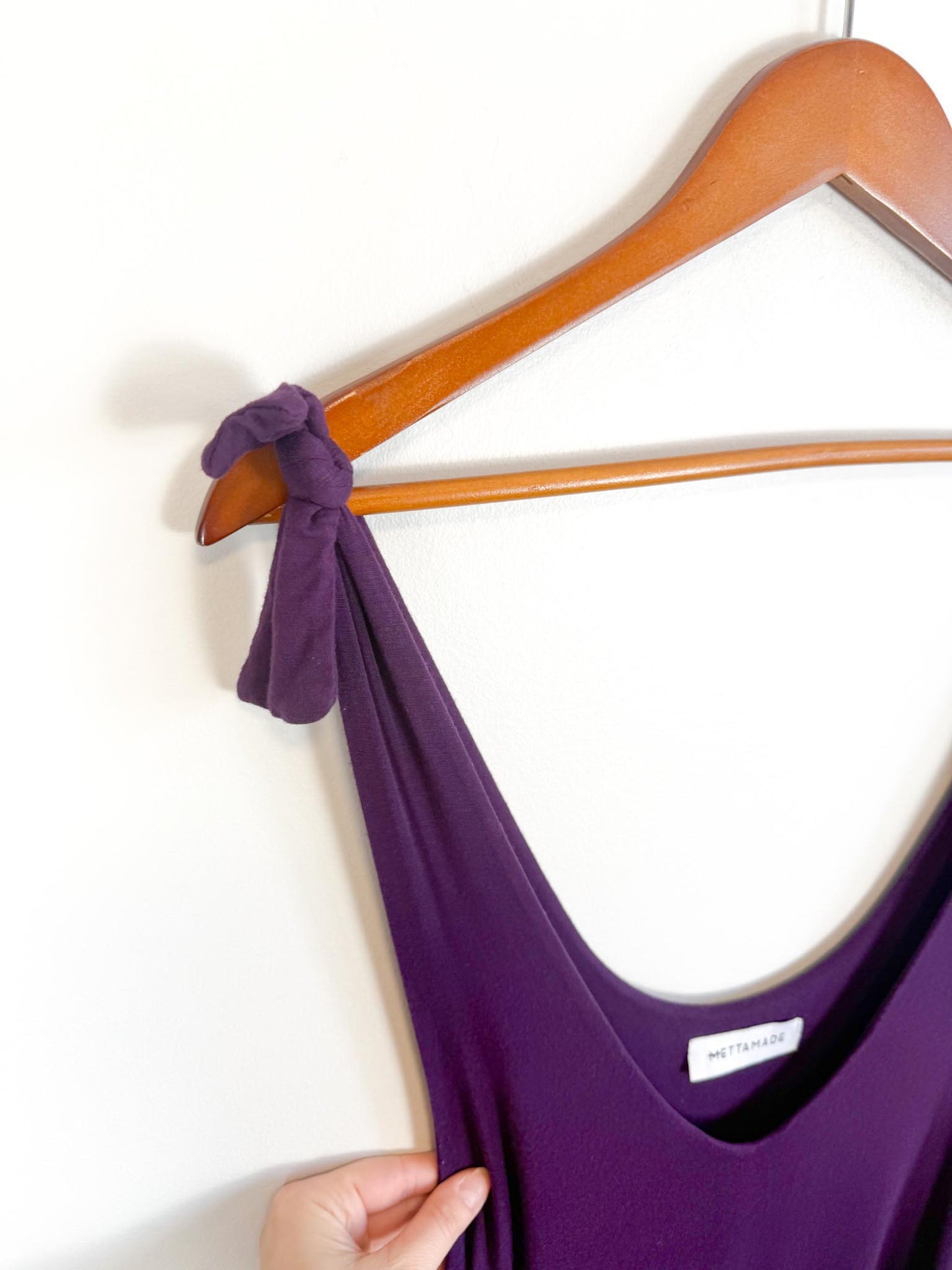 METTAMADE Slow Fashion Wide Leg Jumpsuit in Purple (Size L)