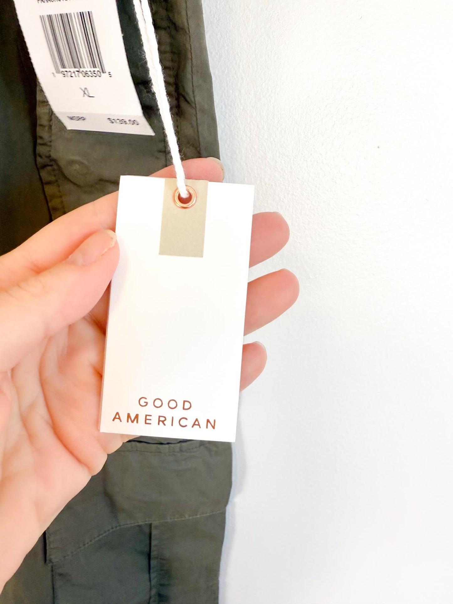 Good American "Parachute Pants in Fatigue" NWT (SIze XL)