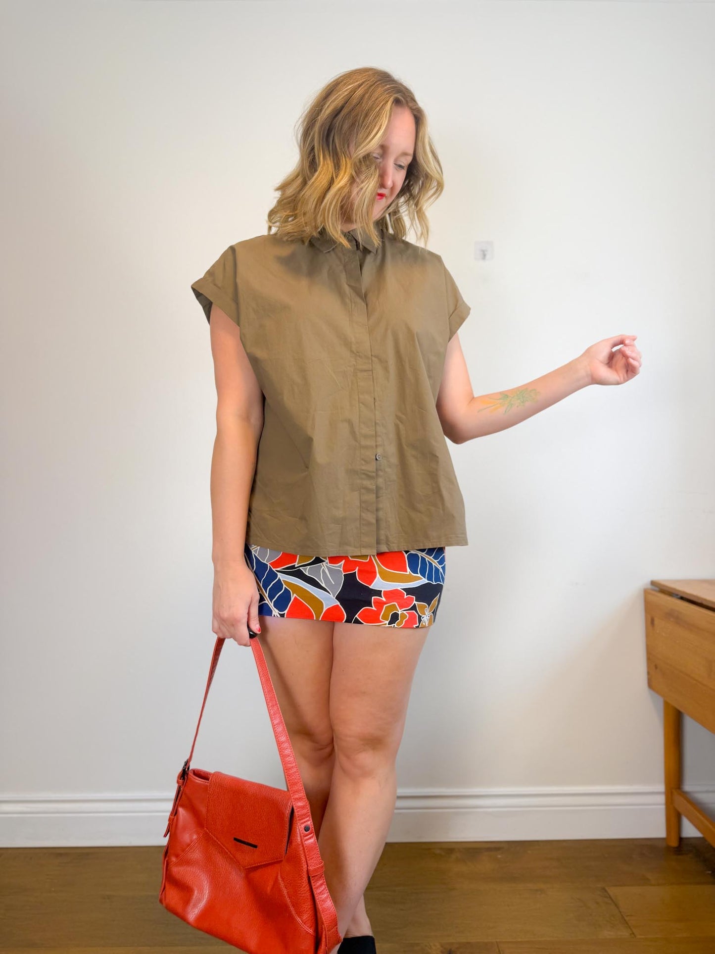 RW&Co Floral Mini Skirt (Size 14)
