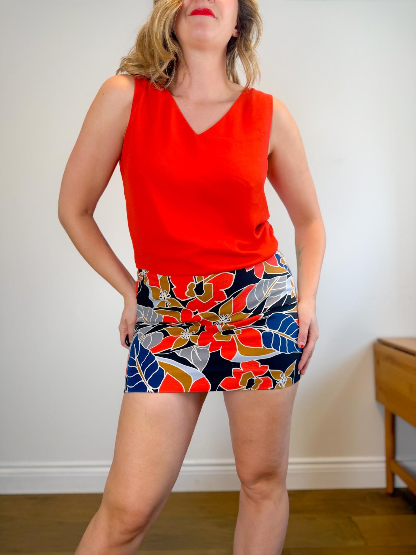 RW&Co Floral Mini Skirt (Size 14)