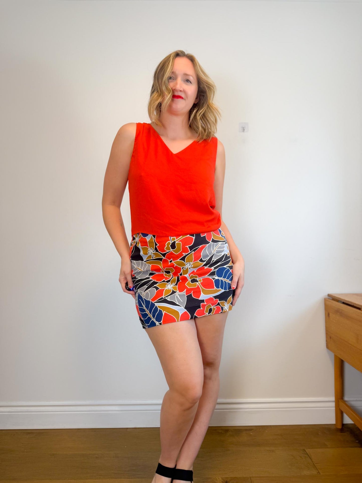 RW&Co Floral Mini Skirt (Size 14)