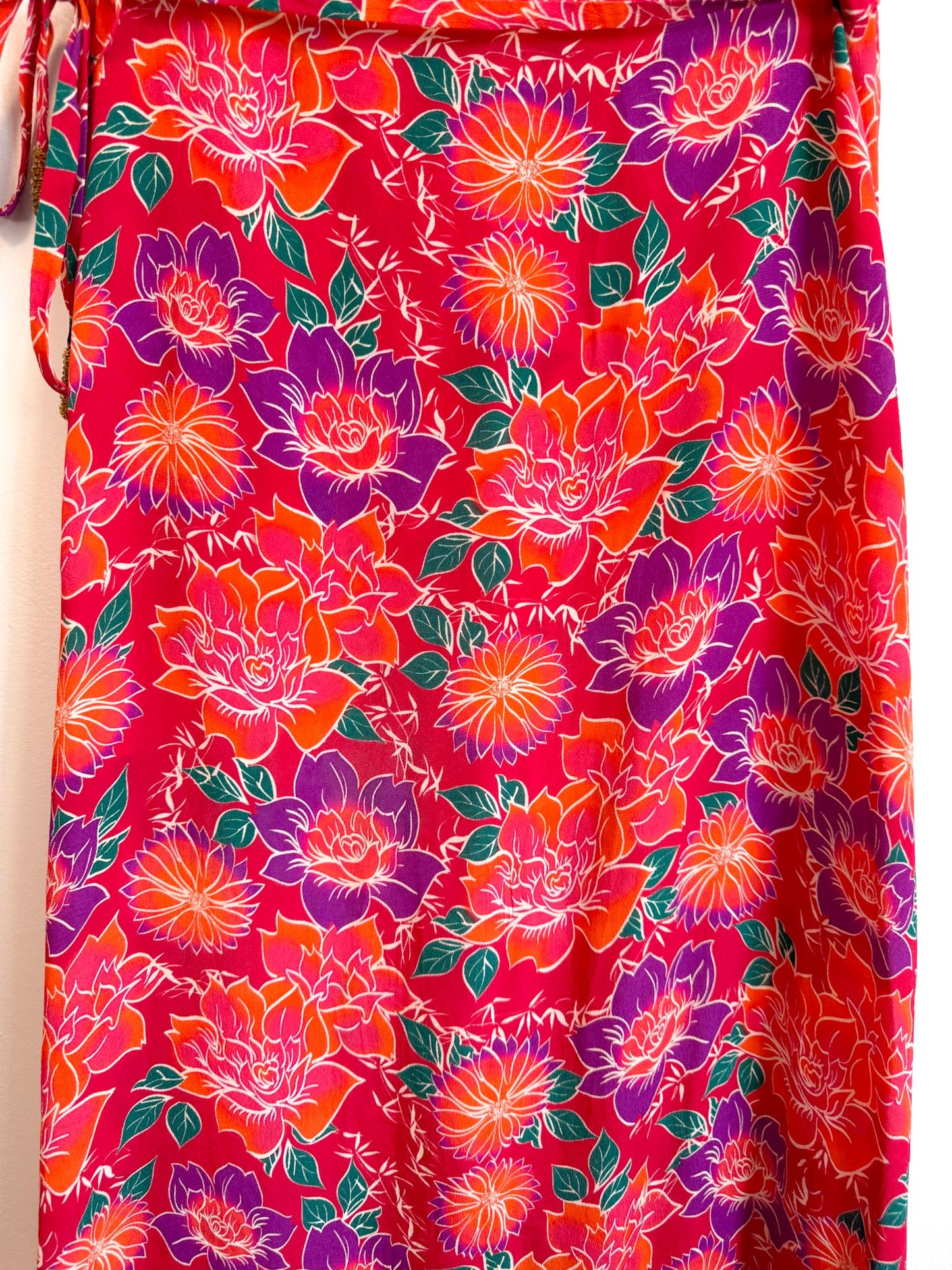 Paloma Blue Silk Crepe De Chine Top & Skirt Set (Size S)